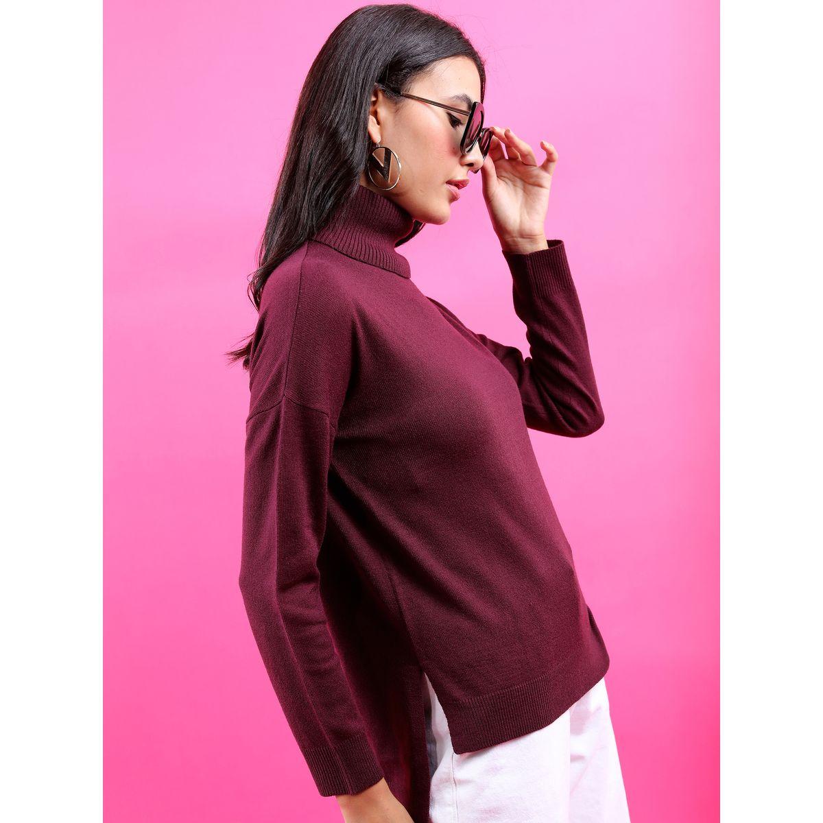 Tokyo Talkies X Styli Solid Turtle Neck Sweater With High Low Hem-women-clothing-cardigansandjumpers-jumpers-image-6