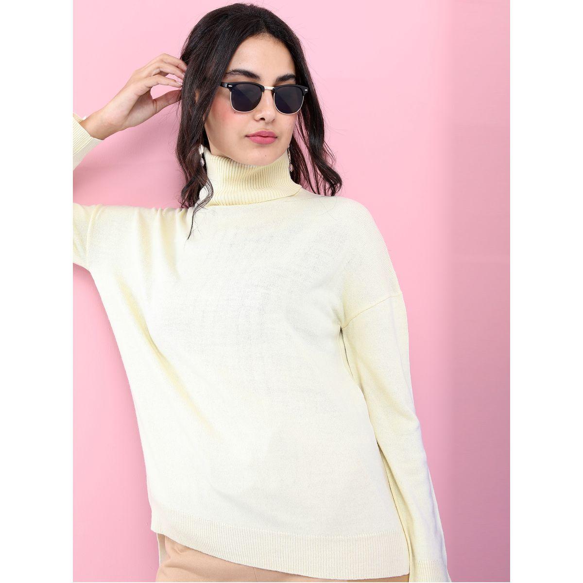 Tokyo Talkies X Styli Solid Turtle Neck Sweater With High Low Hem-women-clothing-cardigansandjumpers-jumpers-image-1
