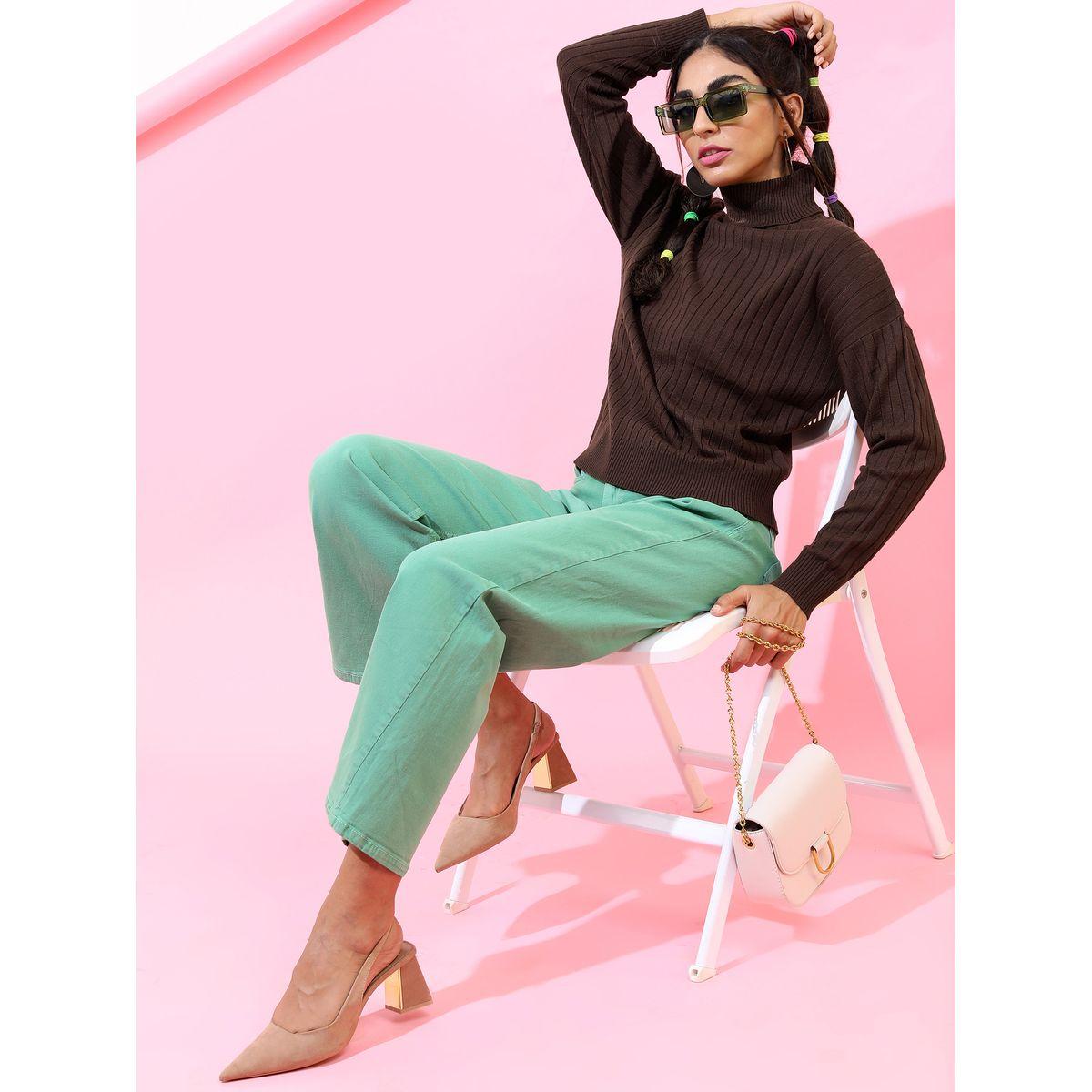 Tokyo Talkies X Styli Solid High Neck Ribbed Sweater-women-clothing-cardigansandjumpers-jumpers-image-2