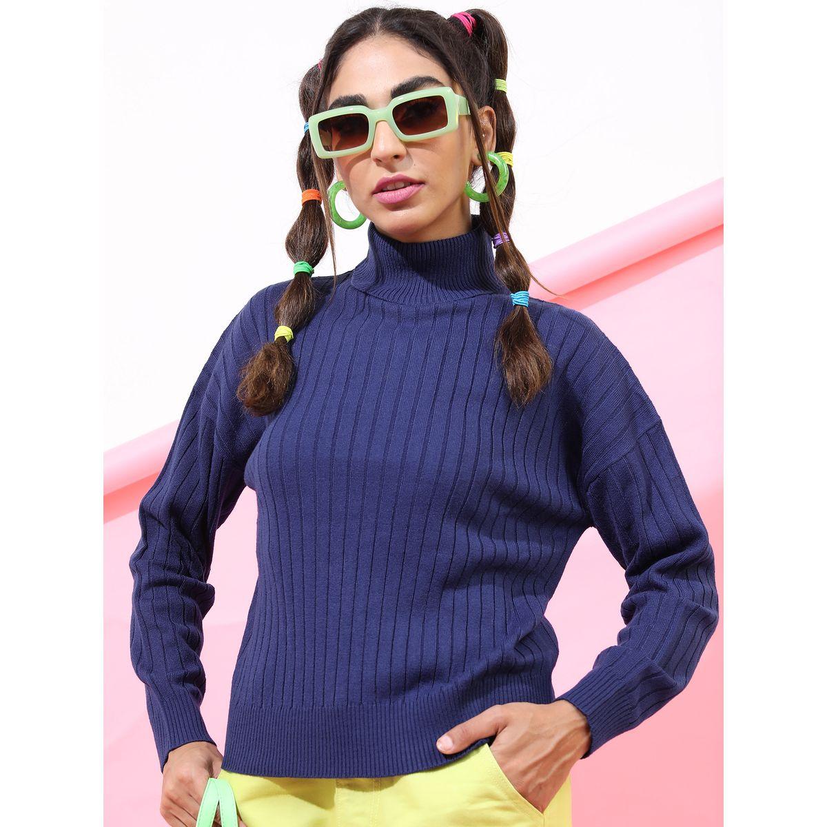 Tokyo Talkies X Styli Solid High Neck Ribbed Sweater-women-clothing-cardigansandjumpers-jumpers-image-1
