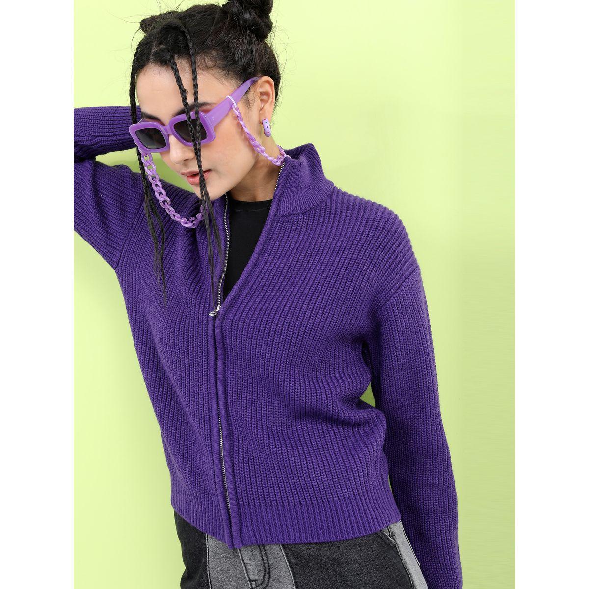 Tokyo Talkies X Styli Solid Zip Up High Neck Sweater-women-clothing-cardigansandjumpers-jumpers-image-1