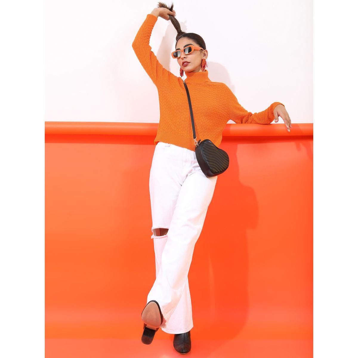 Tokyo Talkies X Styli Solid Self Design High Neck Sweater-women-clothing-cardigansandjumpers-jumpers-image-2