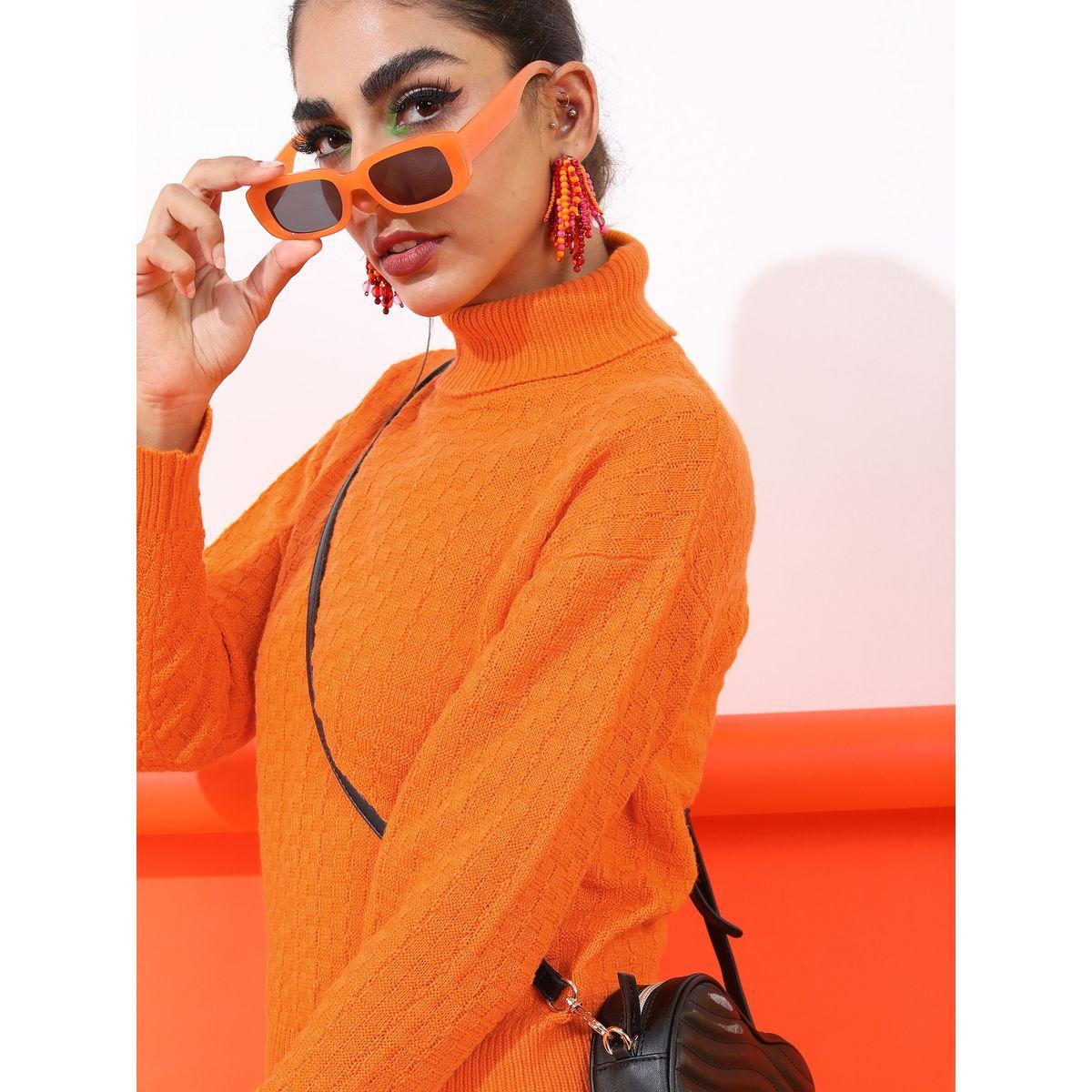 Tokyo Talkies X Styli Solid Self Design High Neck Sweater-women-clothing-cardigansandjumpers-jumpers-image-5