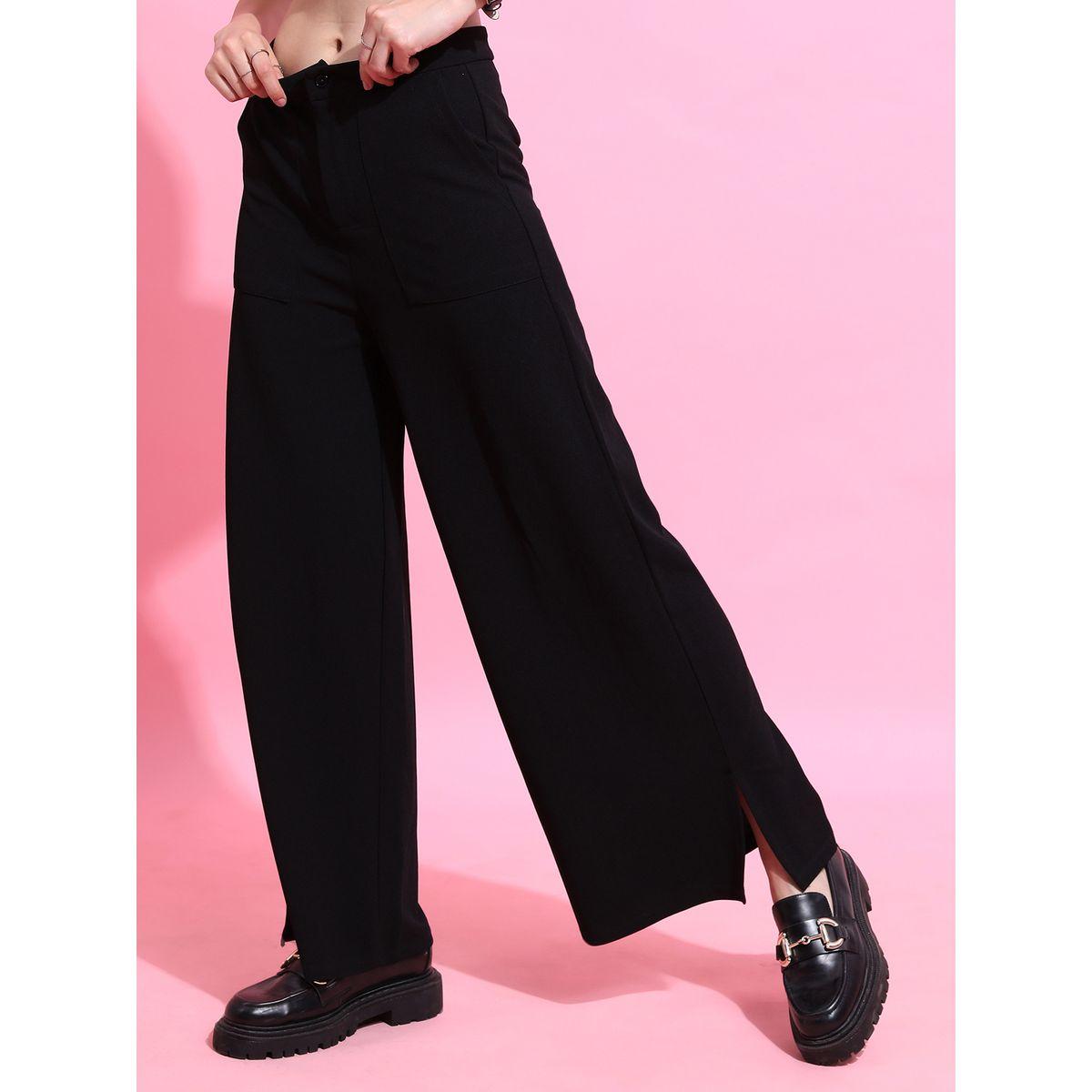 بنطال بأرجل واسعة مع خصر متوسط طوكيو توكيز × ستايلي-women-clothing-bottoms-trousers-image-1