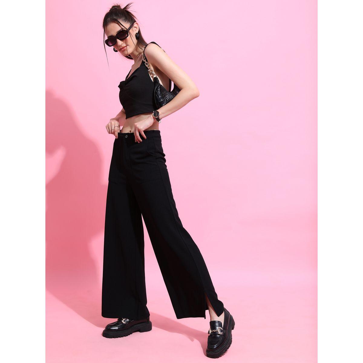 بنطال بأرجل واسعة مع خصر متوسط طوكيو توكيز × ستايلي-women-clothing-bottoms-trousers-image-2