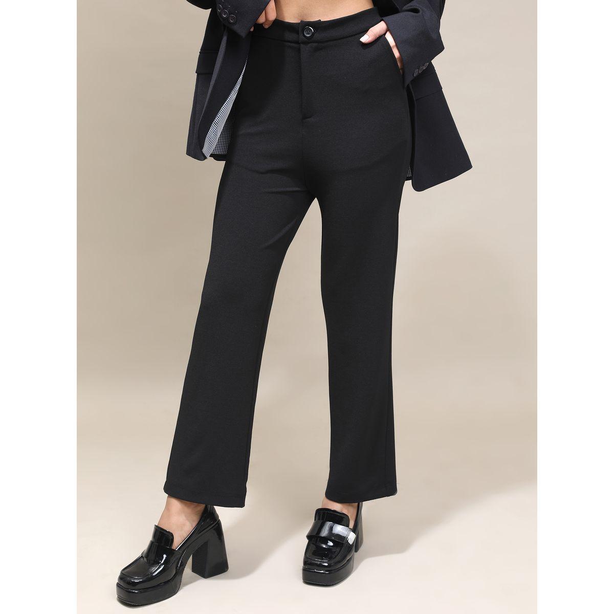 Tokyo Talkies X Styli Plain Flat Front Mid-Rise Trousers-women-clothing-bottoms-trousers-image-1