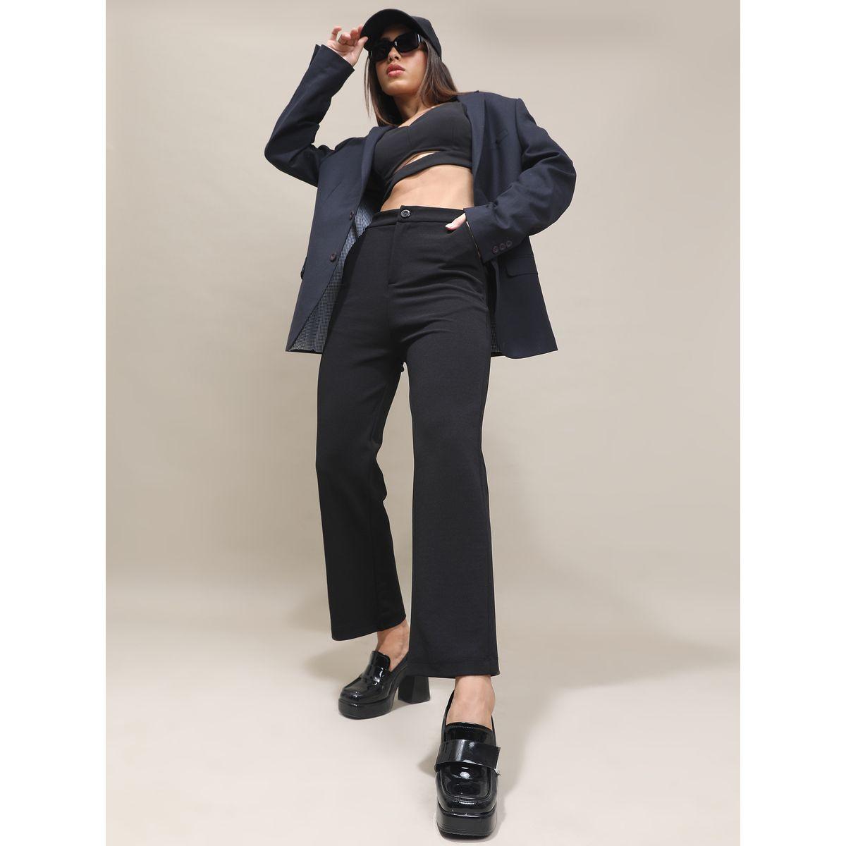 Tokyo Talkies X Styli Plain Flat Front Mid-Rise Trousers-women-clothing-bottoms-trousers-image-2