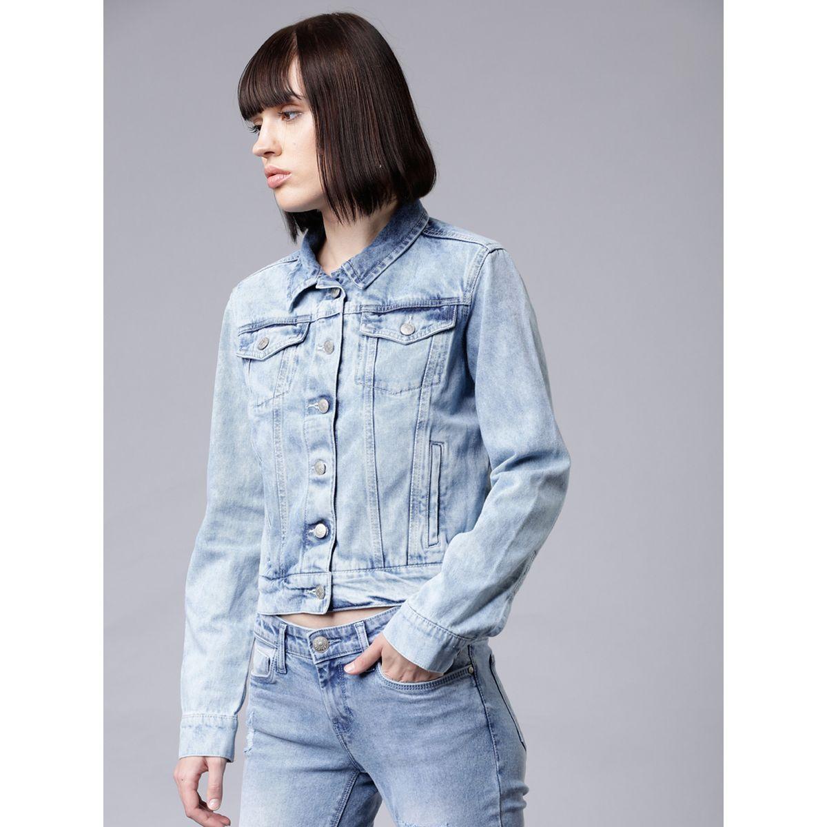 جاكيت دنيم سادة قصير طوكيو توكيز × ستايلي-women-winterwear-coatsandjackets-jackets-image-4