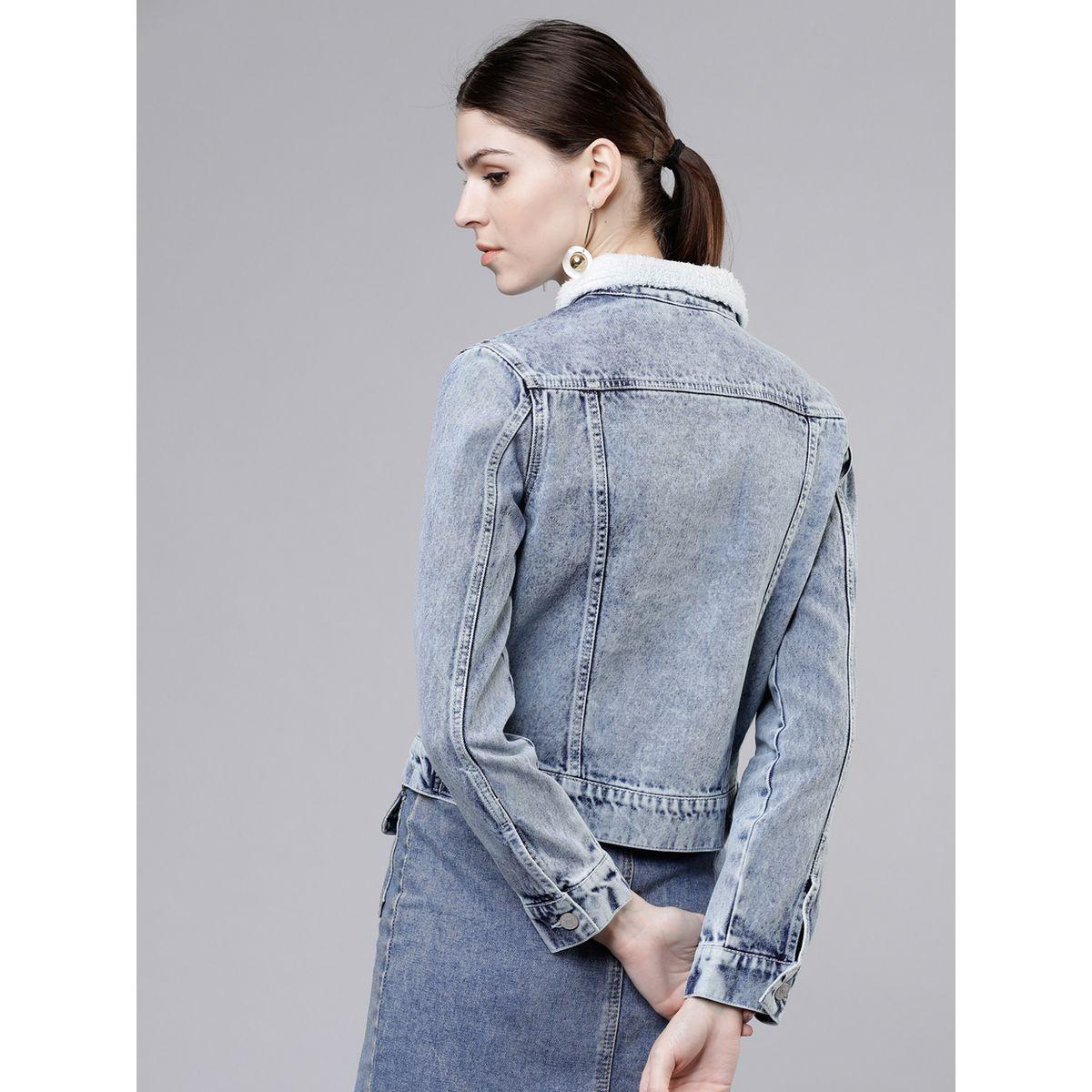 جاكيت دنيم سادة قصير طوكيو توكيز × ستايلي-women-winterwear-coatsandjackets-jackets-image-3