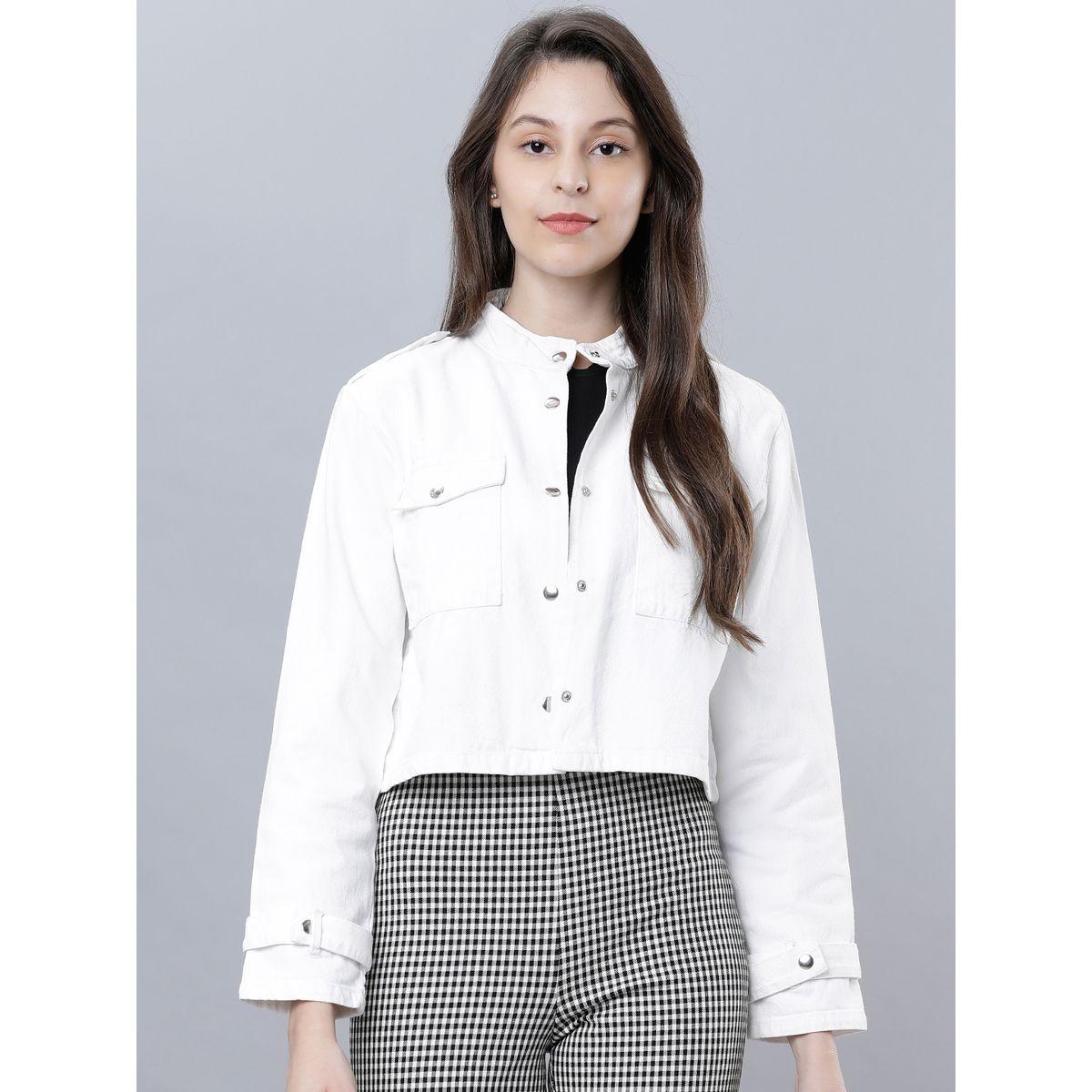 جاكيت دنيم قصير بياقة عالية طوكيو توكيز × ستايلي-women-winterwear-coatsandjackets-jackets-image-1