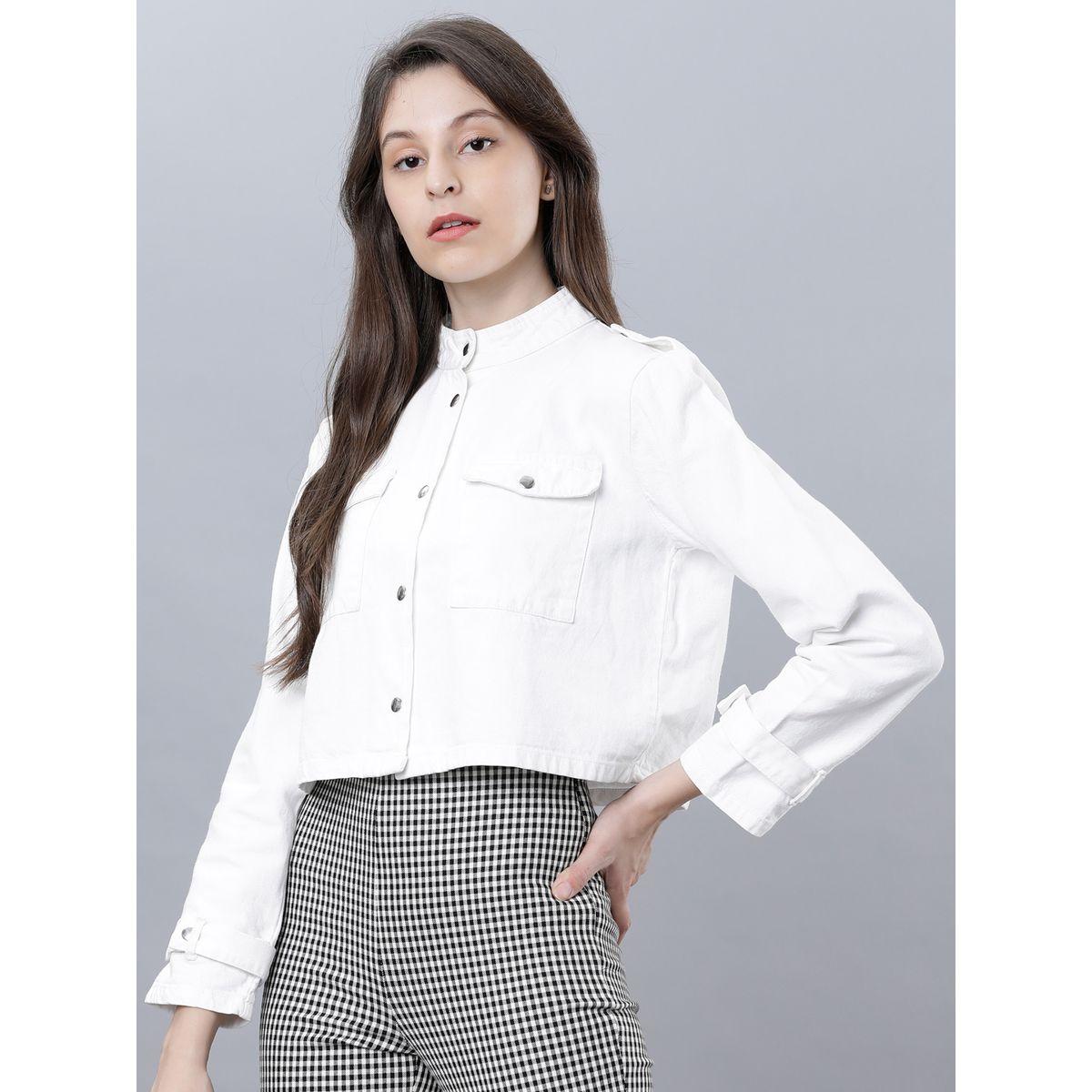Tokyo Talkies X Styli High Neck Cropped Denim Jacket-women-winterwear-coatsandjackets-jackets-image-2