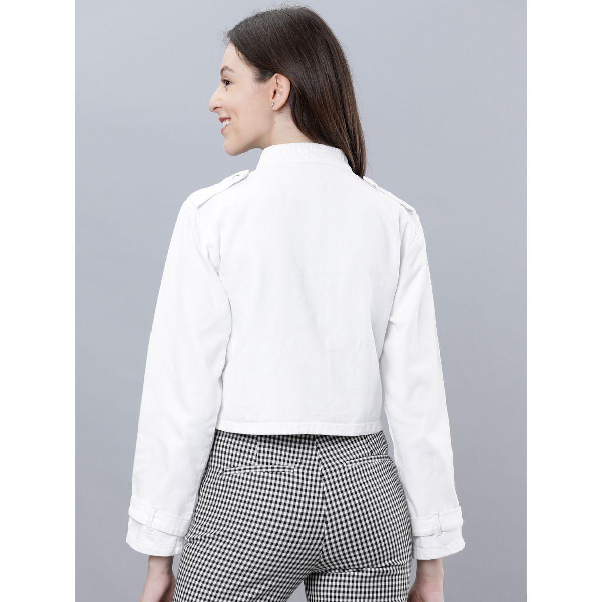 Tokyo Talkies X Styli High Neck Cropped Denim Jacket-women-winterwear-coatsandjackets-jackets-image-3