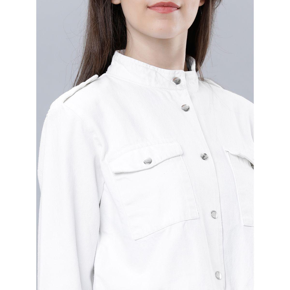 Tokyo Talkies X Styli High Neck Cropped Denim Jacket-women-winterwear-coatsandjackets-jackets-image-4
