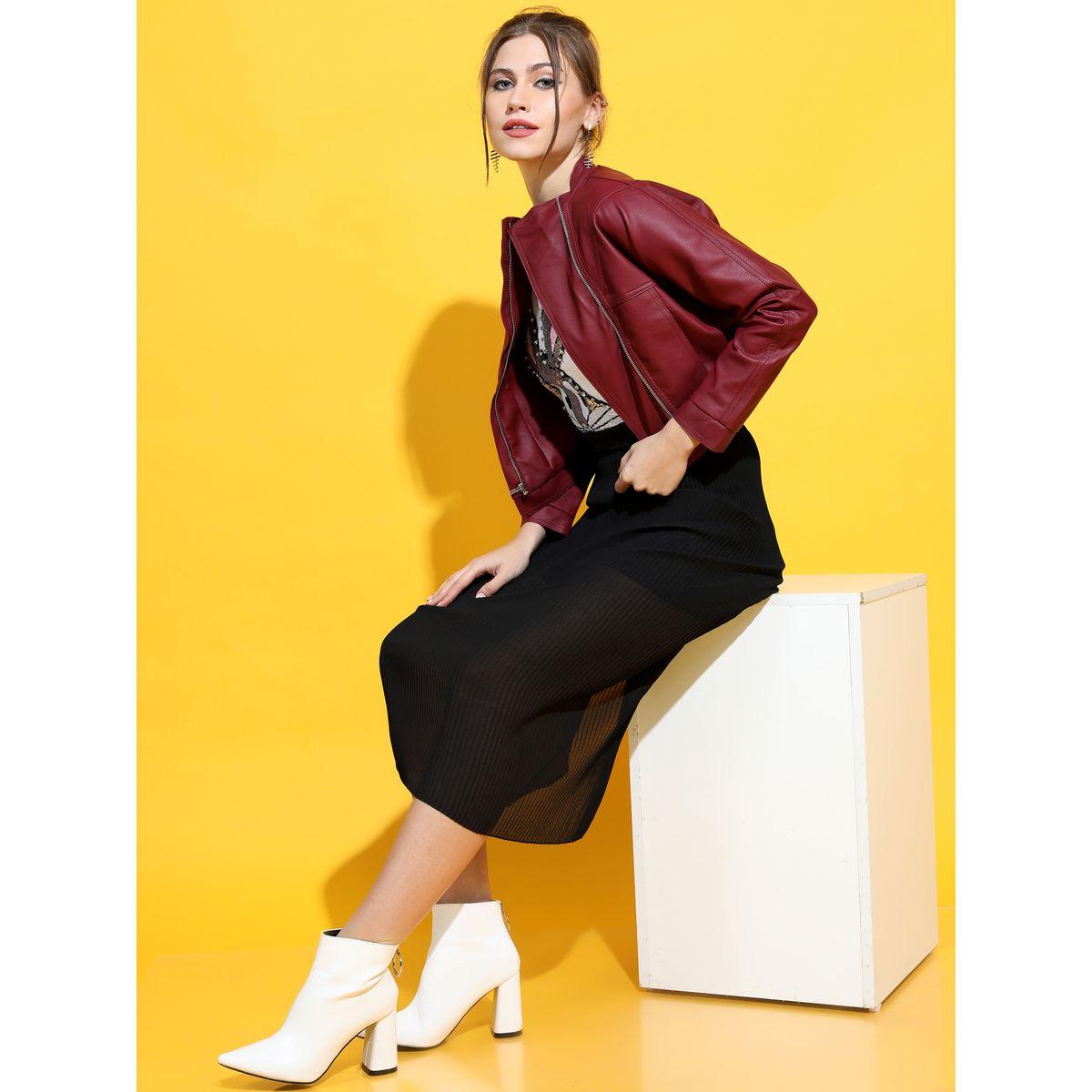 جاكيت بايكر قصير بمظهر جلد طوكيو توكيز × ستايلي-women-winterwear-coatsandjackets-jackets-image-2