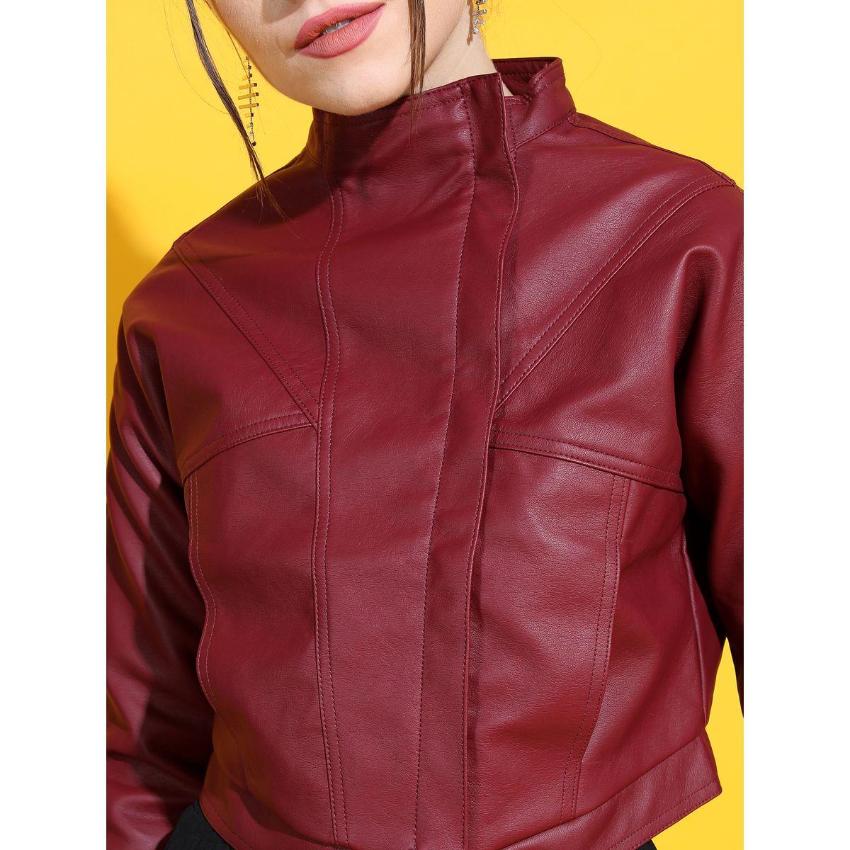 جاكيت بايكر قصير بمظهر جلد طوكيو توكيز × ستايلي-women-winterwear-coatsandjackets-jackets-image-4