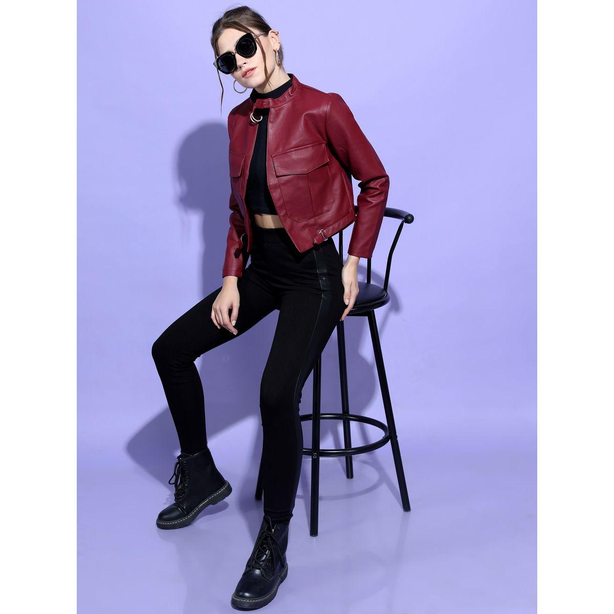 جاكيت بايكر قصير مزين بجيوب طوكيو توكيز × ستايلي-women-winterwear-coatsandjackets-jackets-image-2