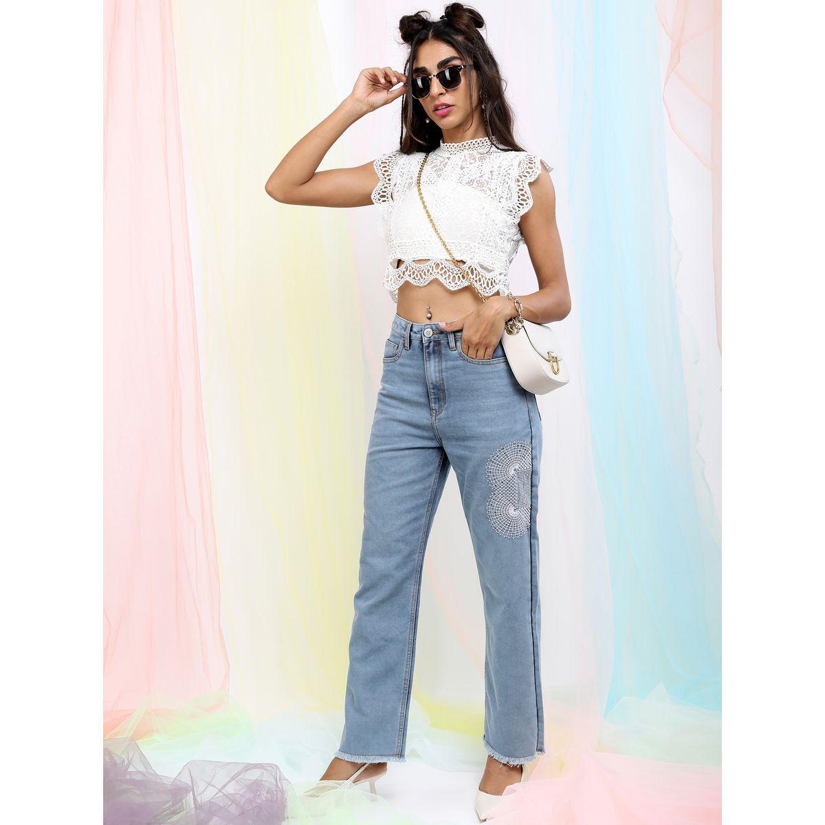 جينز كاجوال بقصة مستقيمة طوكيو توكيز × ستايلي-women-clothing-bottoms-jeans-image-2