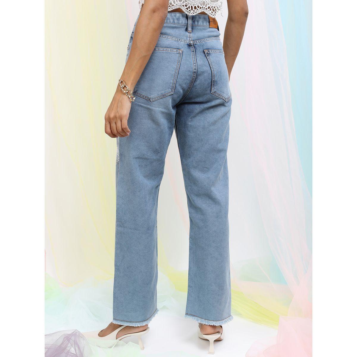 جينز كاجوال بقصة مستقيمة طوكيو توكيز × ستايلي-women-clothing-bottoms-jeans-image-3