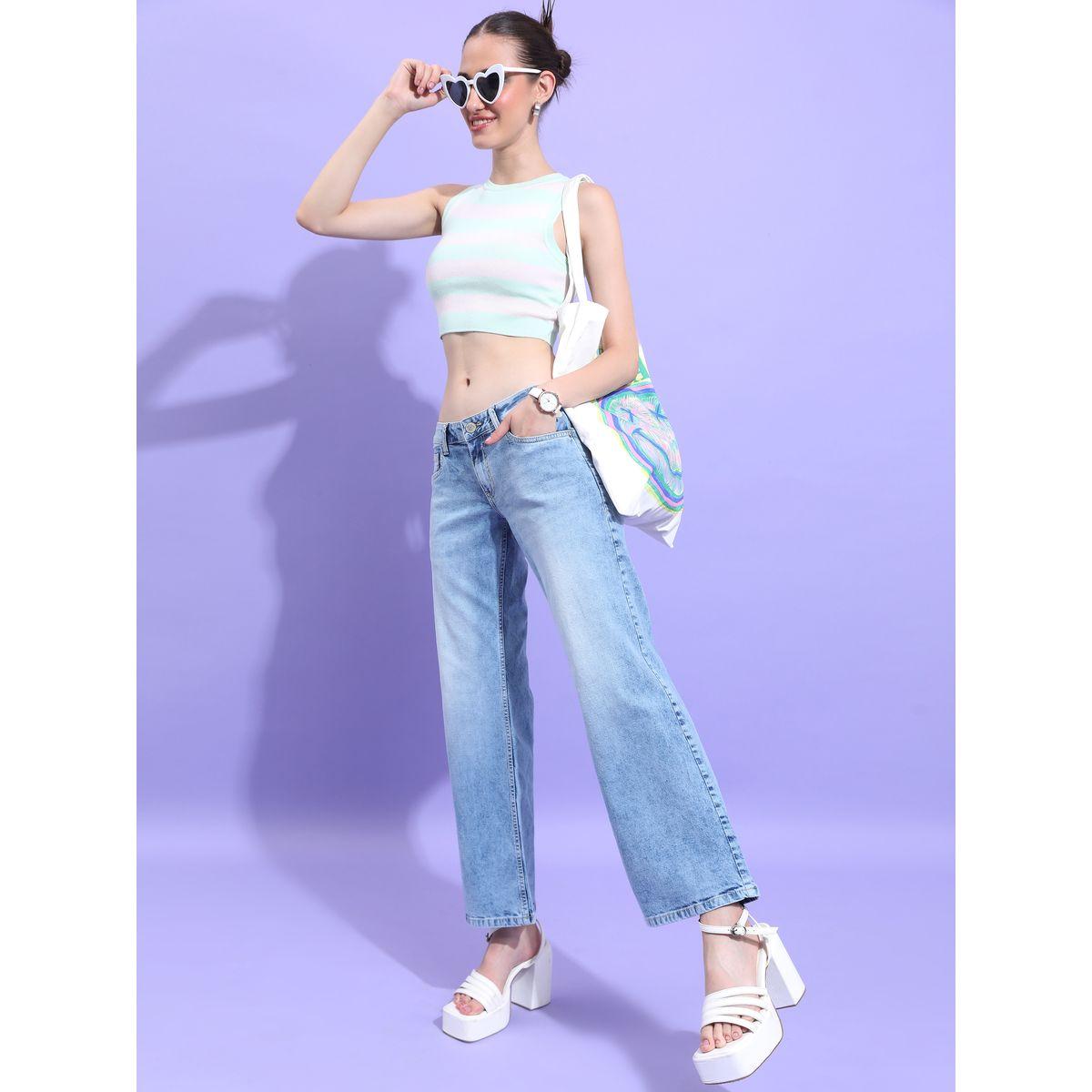 جينز مطاط بتفاصيل لون باهت-women-clothing-bottoms-jeans-image-2