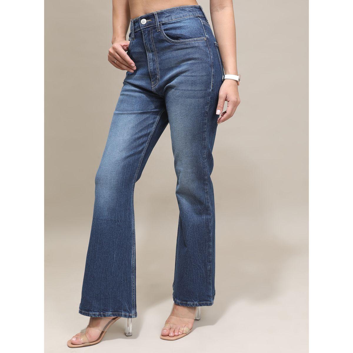 Faded Flared Stretchable Jeans-women-clothing-bottoms-jeans-image-4