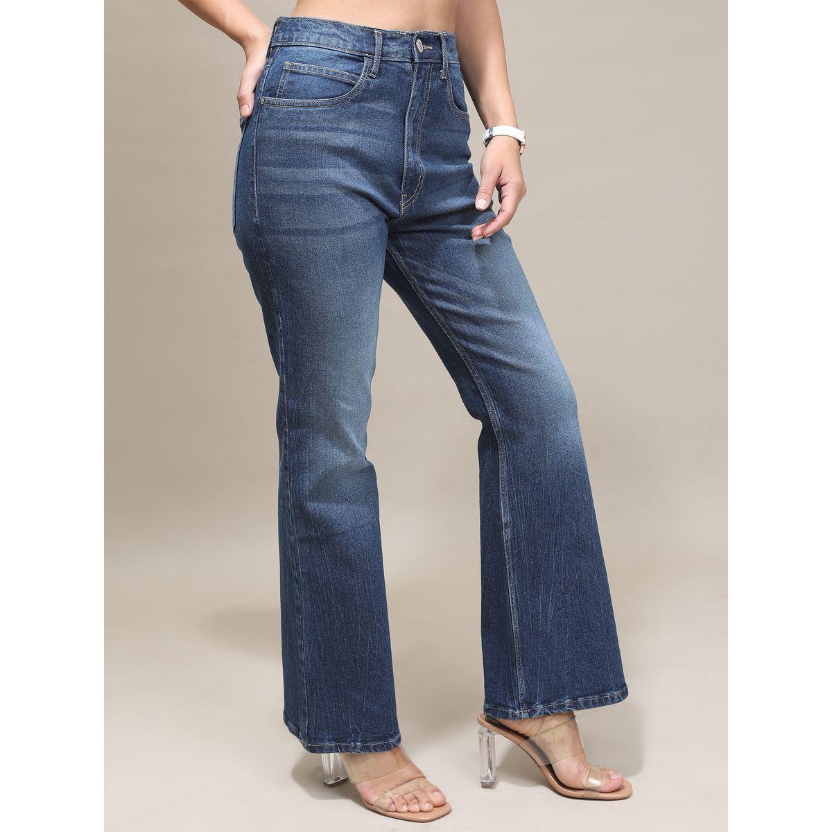 جينز مطاط بتفاصيل لون باهت-women-clothing-bottoms-jeans-image-1