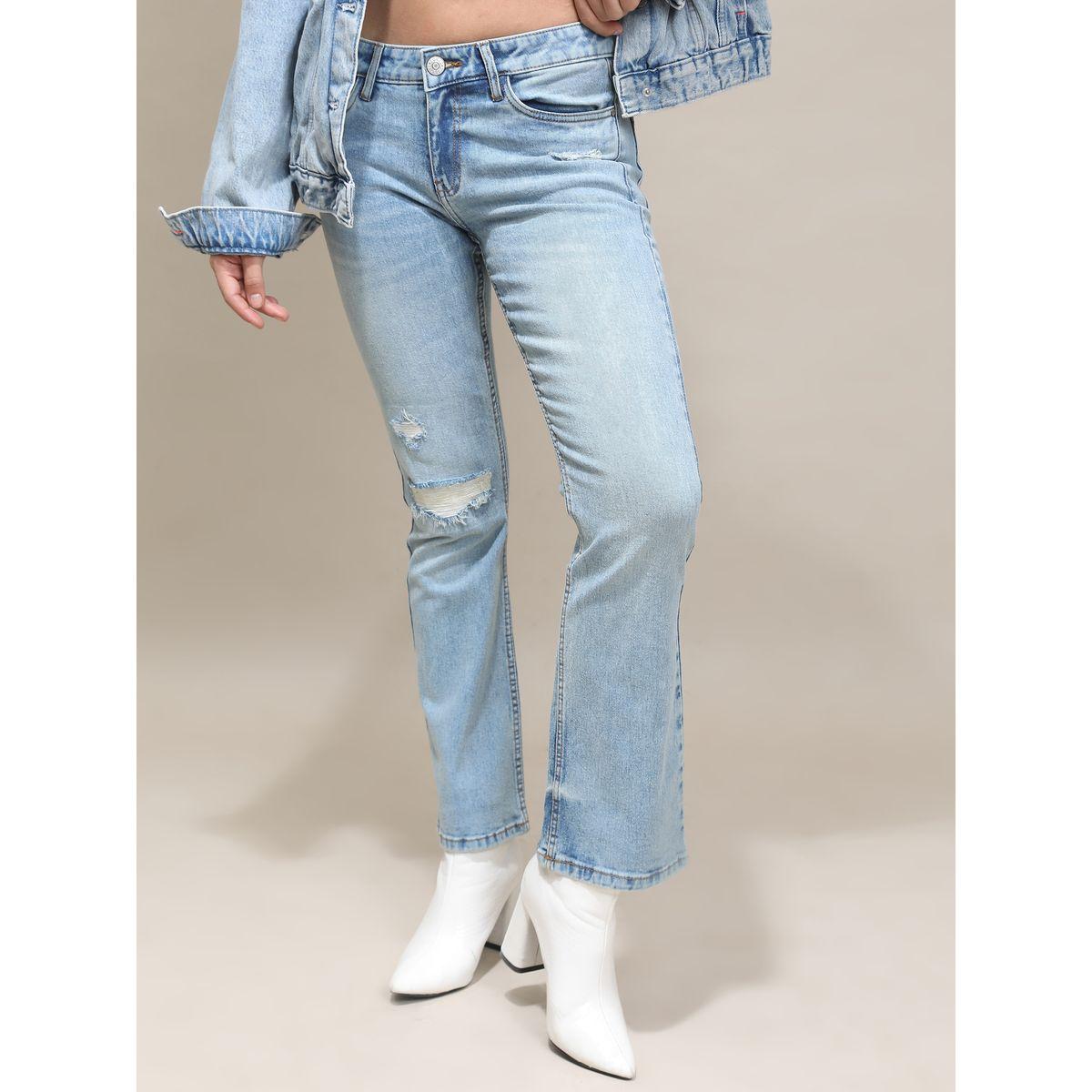 Tokyo Talkies X Styli Bootcut Highly Distressed Stretchable Jeans-women-clothing-bottoms-jeans-image-1