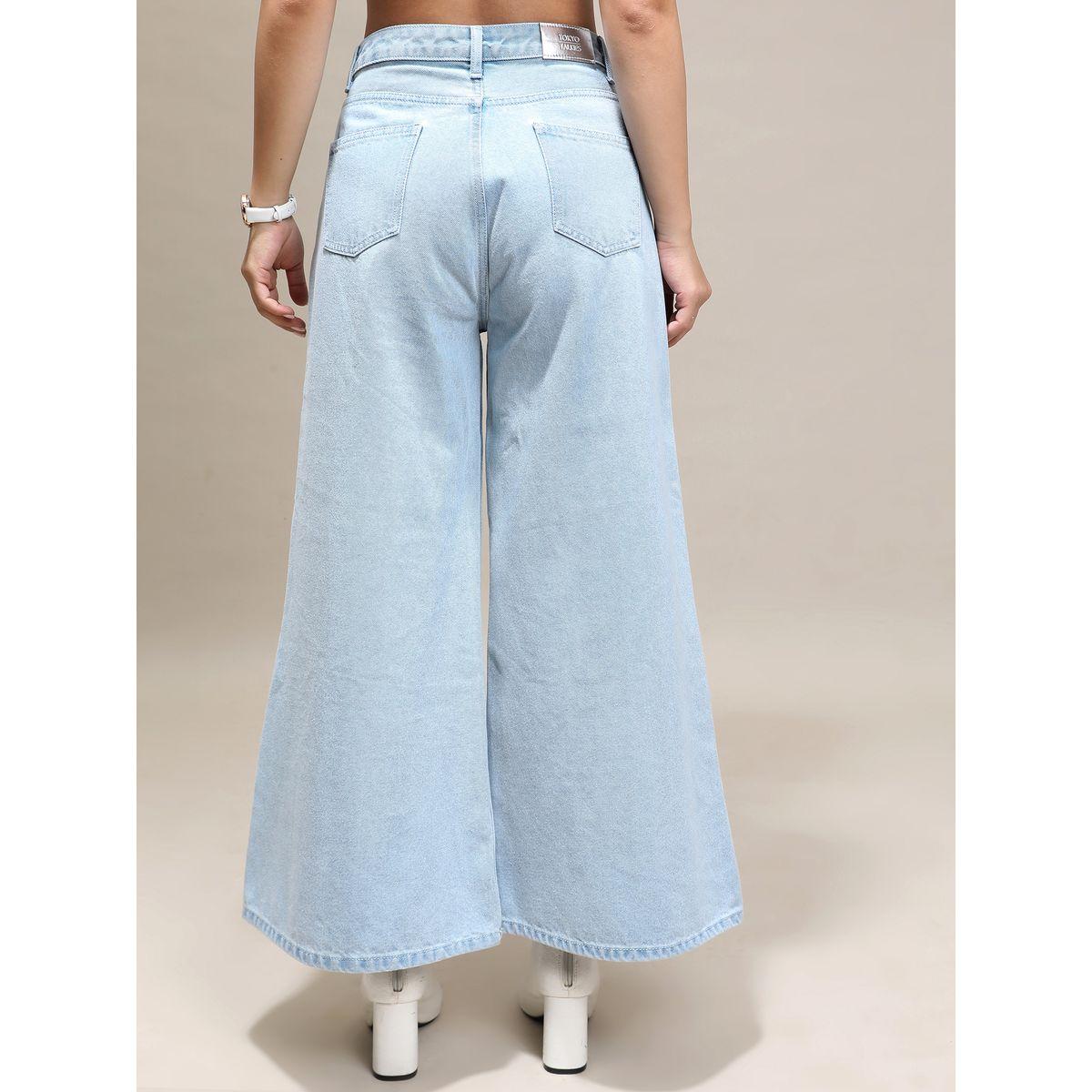 جينز واسع بخصر متوسط طوكيو توكيز × ستايلي-women-clothing-bottoms-jeans-image-3