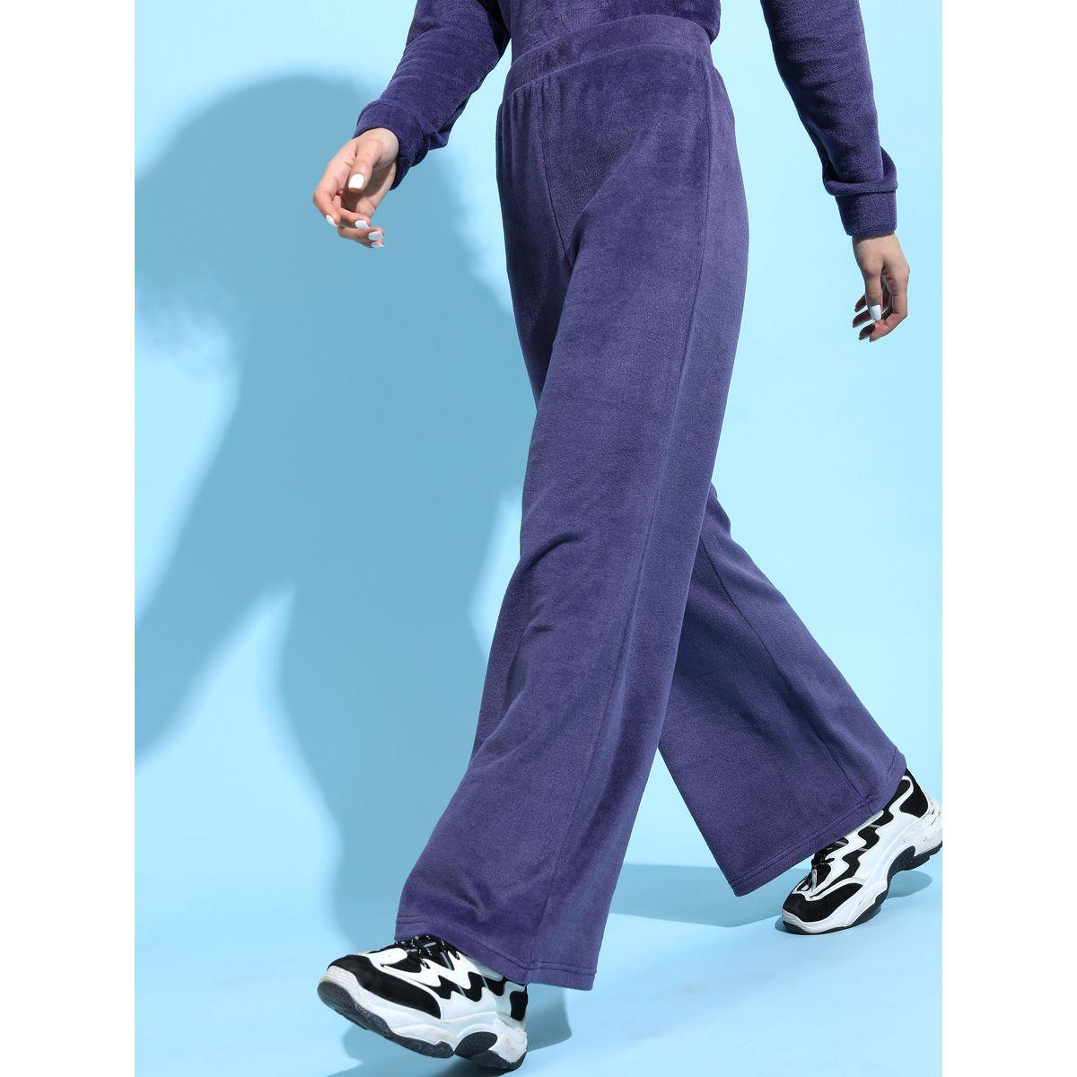 Tokyo Talkies X Styli Velour Flared Pants with Elastic Waistband-women-clothing-bottoms-trousers-image-3