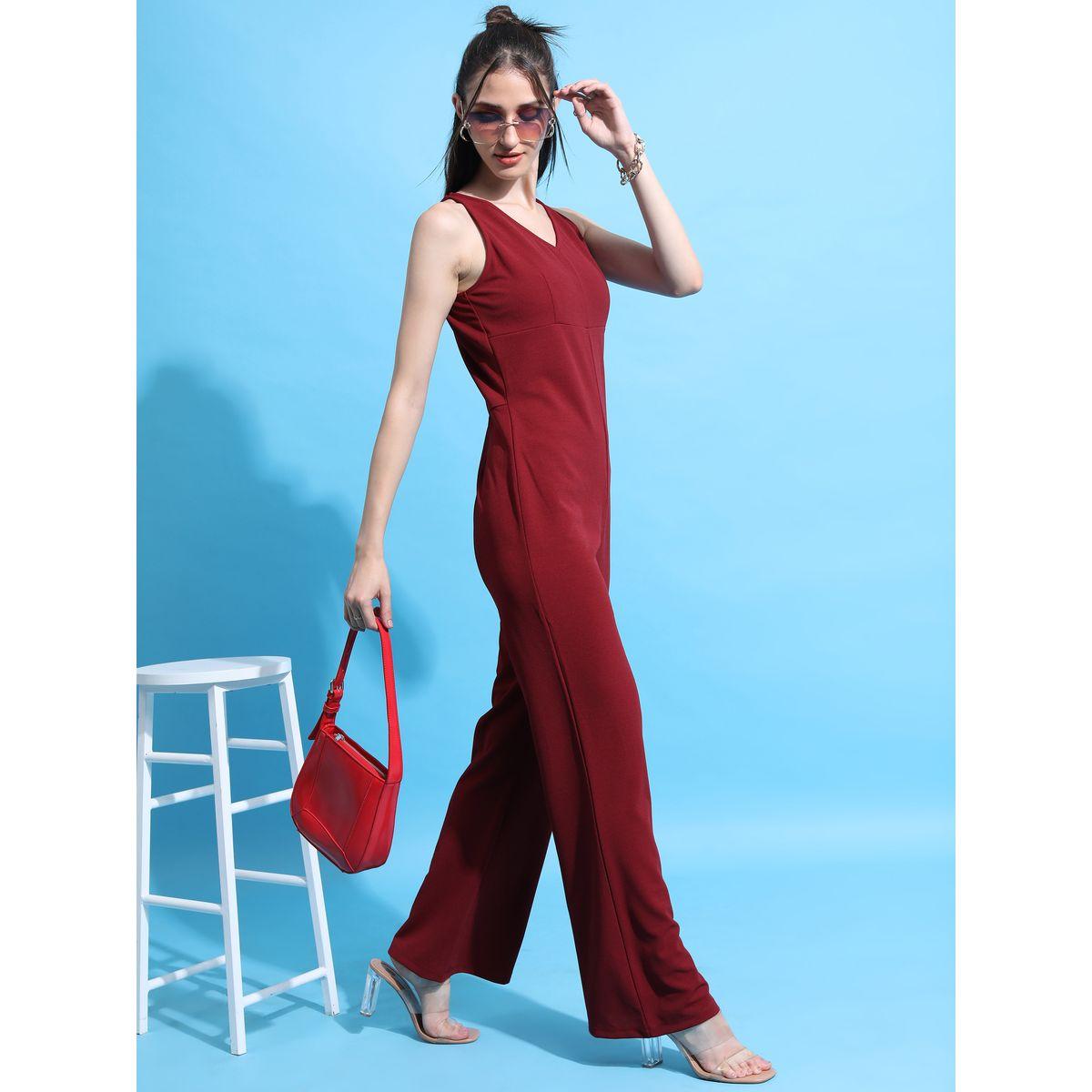Tokyo Talkies X Styli V Neck Sleeveless Jumpsuit-women-clothing-jumpsuits-image-2