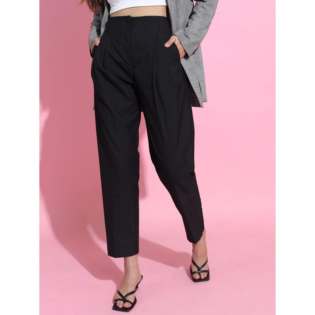 Tokyo Talkies X Styli Flat Front Regular Fit Trouser-women-clothing-bottoms-trousers-image-1