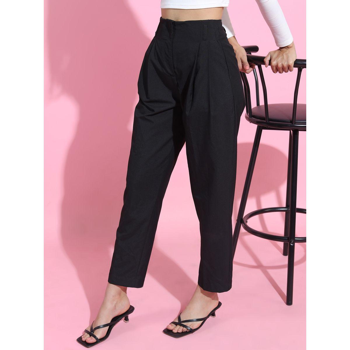 Tokyo Talkies X Styli Flat Front Regular Fit Trouser-women-clothing-bottoms-trousers-image-2