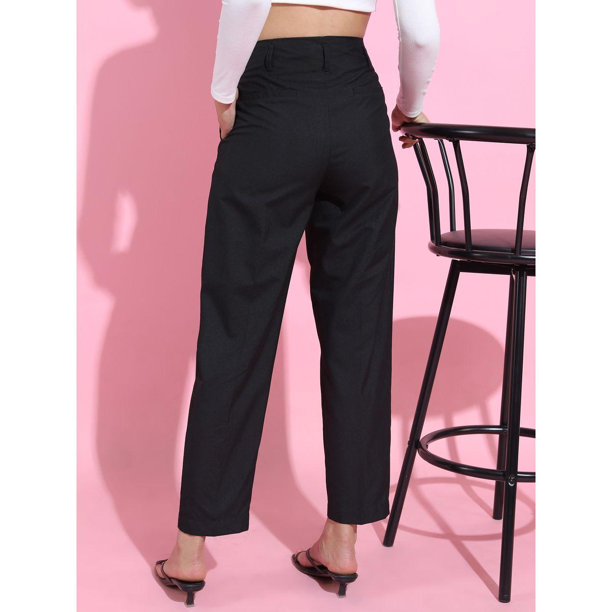 Tokyo Talkies X Styli Flat Front Regular Fit Trouser-women-clothing-bottoms-trousers-image-3