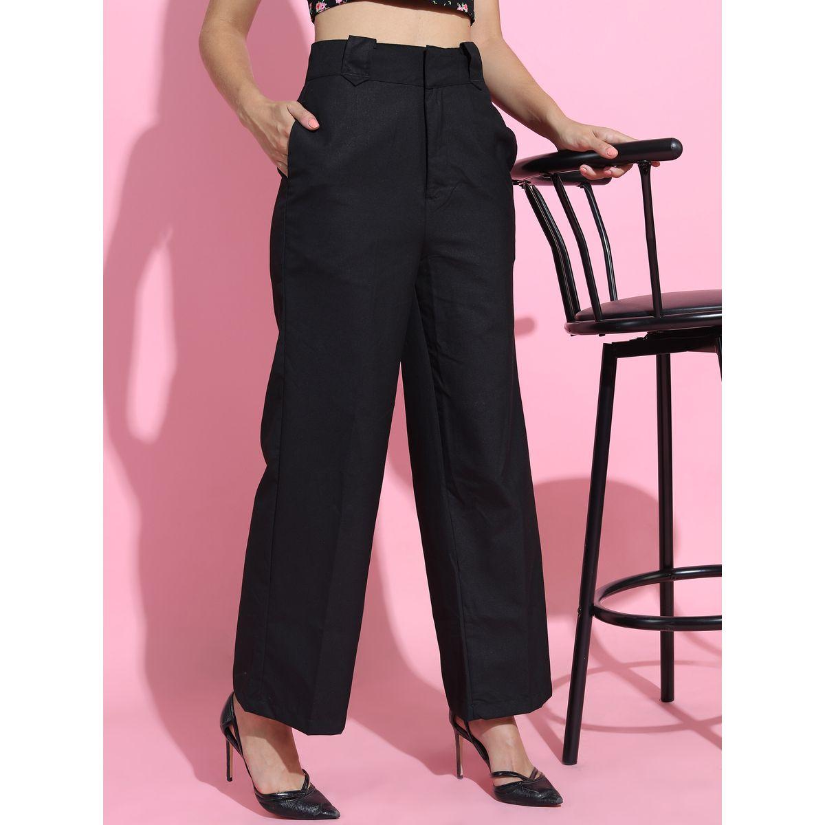 Tokyo Talkies X Styli Solid Woven Flat-Front Flared Trouser-women-clothing-bottoms-trousers-image-6