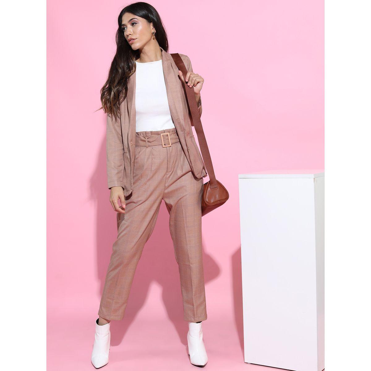 بنطال كاروهات مع حزام خصر طوكيو توكيز × ستايلي-women-clothing-bottoms-trousers-image-5