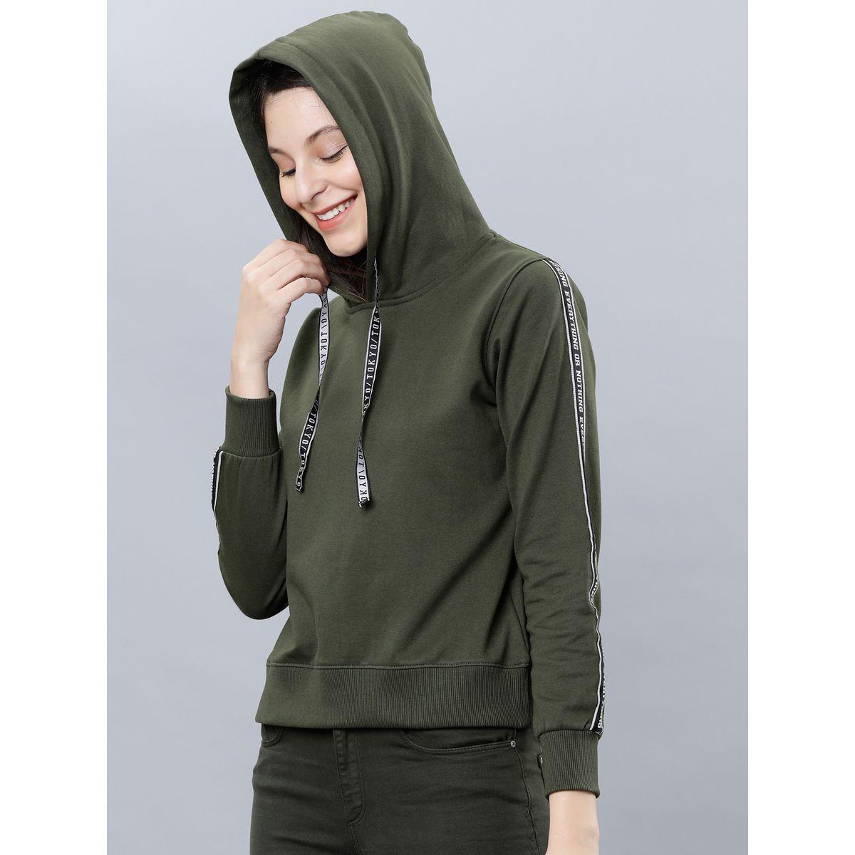 هودي بشريط جانبي مطبع بكتابة طوكيو توكيز × ستايلي-women-clothing-hoodiesandsweatshirts-hoodies-image-2
