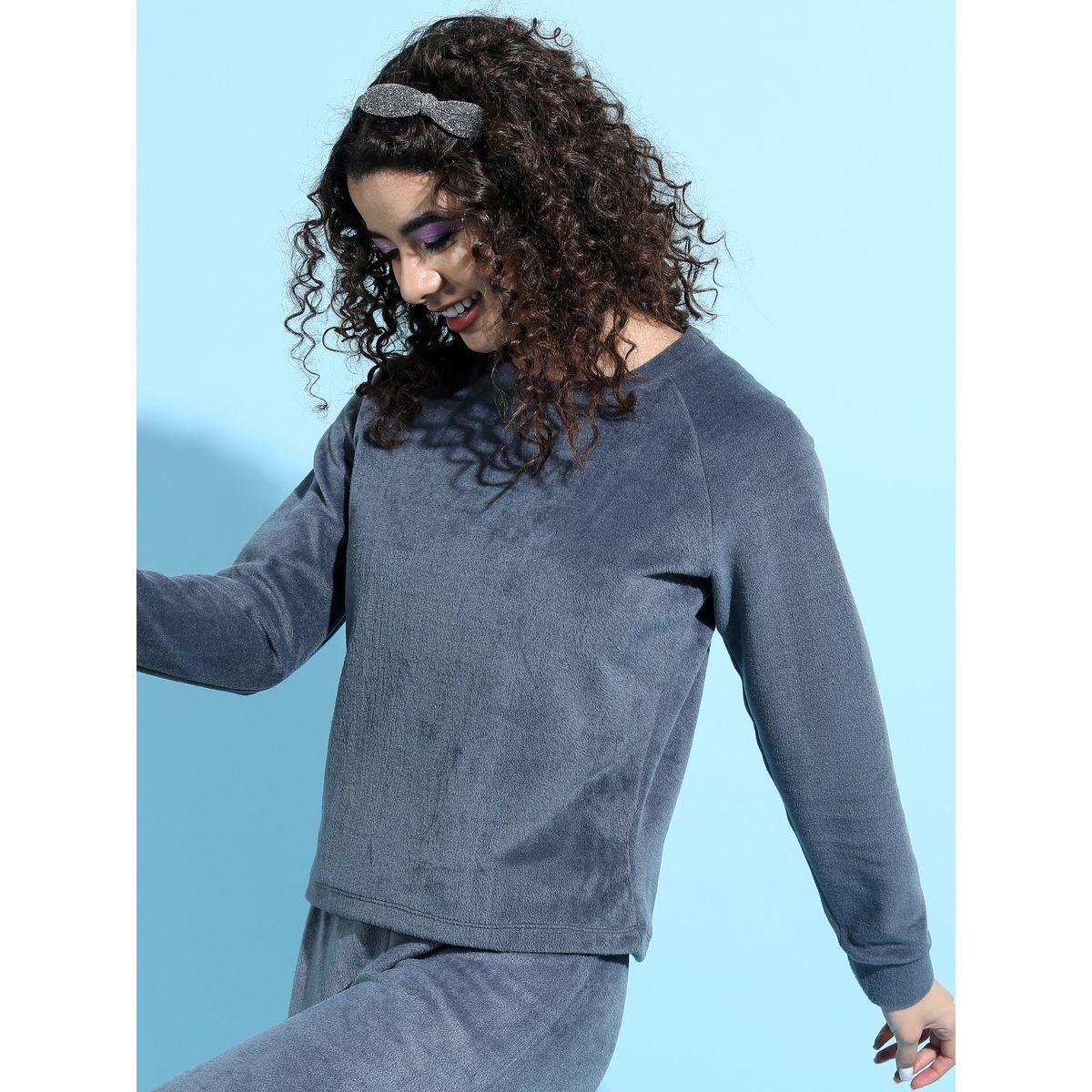 Tokyo Talkies X Styli Regular Fit Velvet Look Sweatshirt-women-winterwear-hoodiesandsweatshirts-sweatshirts-image-3