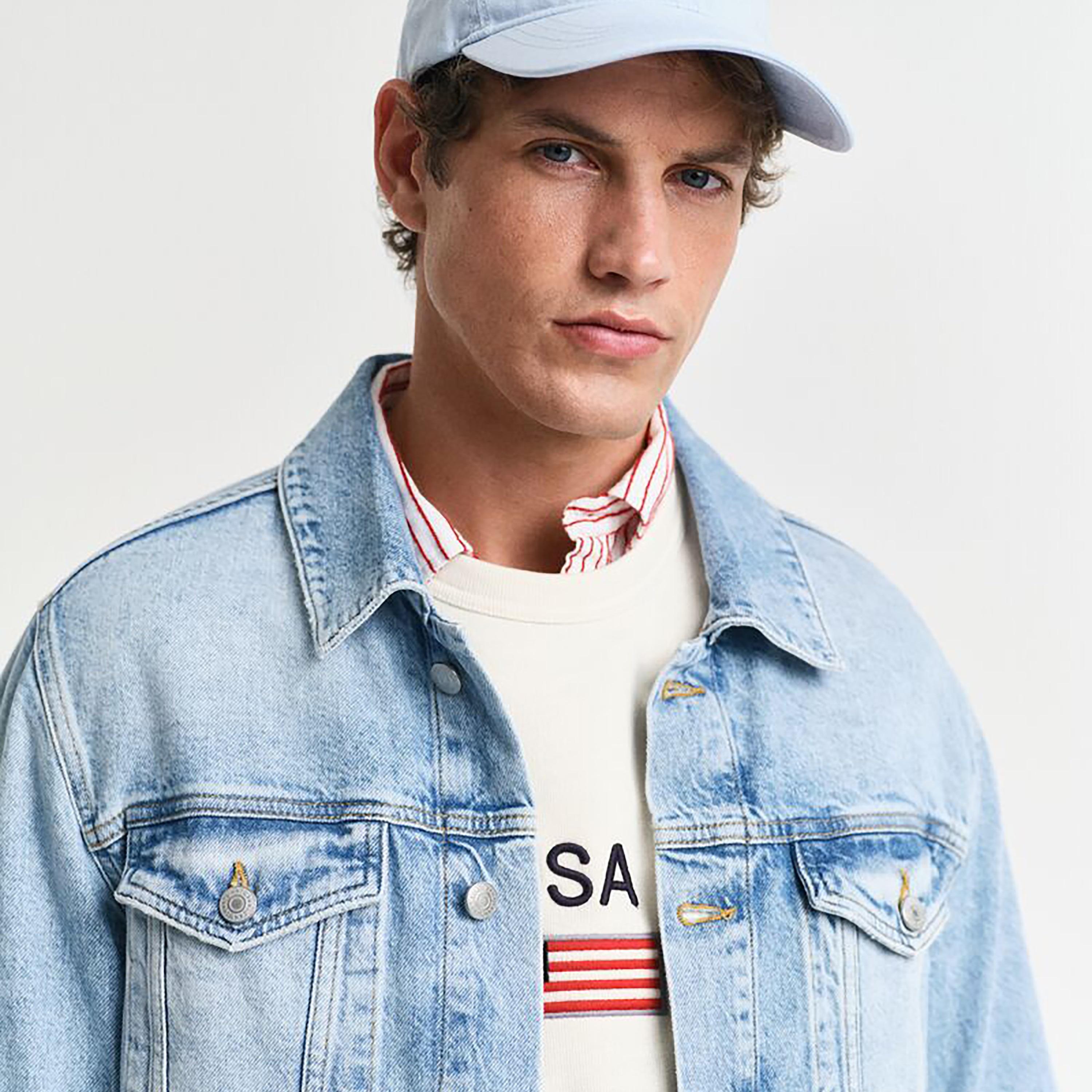 Gant Washed Collared Long Sleeves Men's Denim Jacket-men-clothing-jacketsandblazers-jackets-image-2