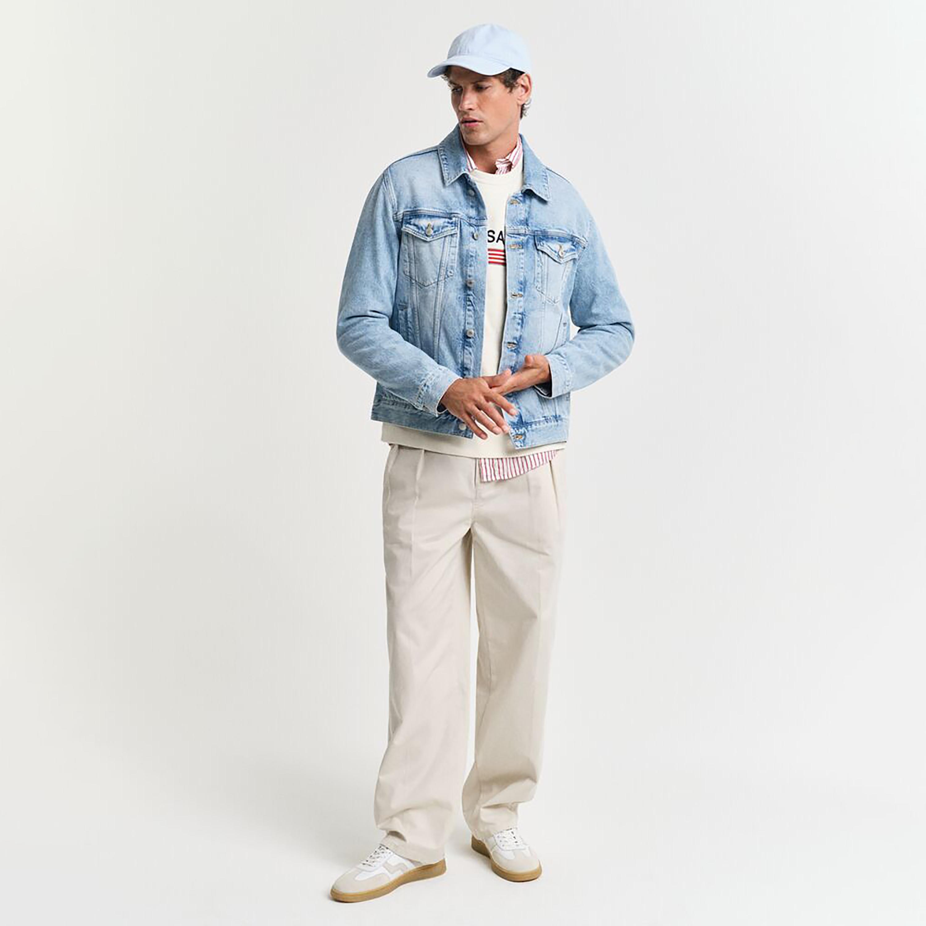 Gant Washed Collared Long Sleeves Men's Denim Jacket-men-clothing-jacketsandblazers-jackets-image-3