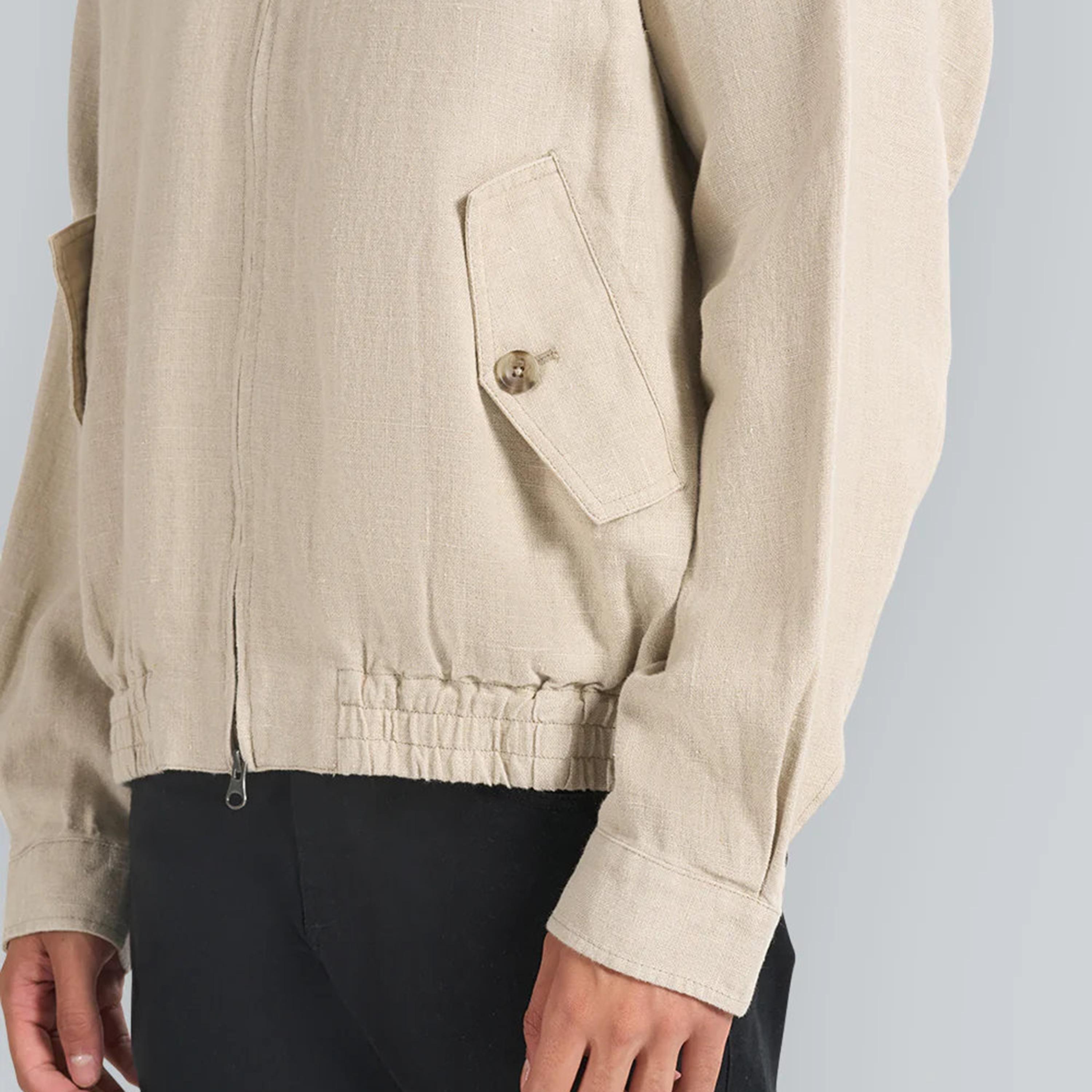 Gant Plain Linen High Neck Long Sleeves Men's Jacket-men-clothing-jacketsandblazers-jackets-image-3