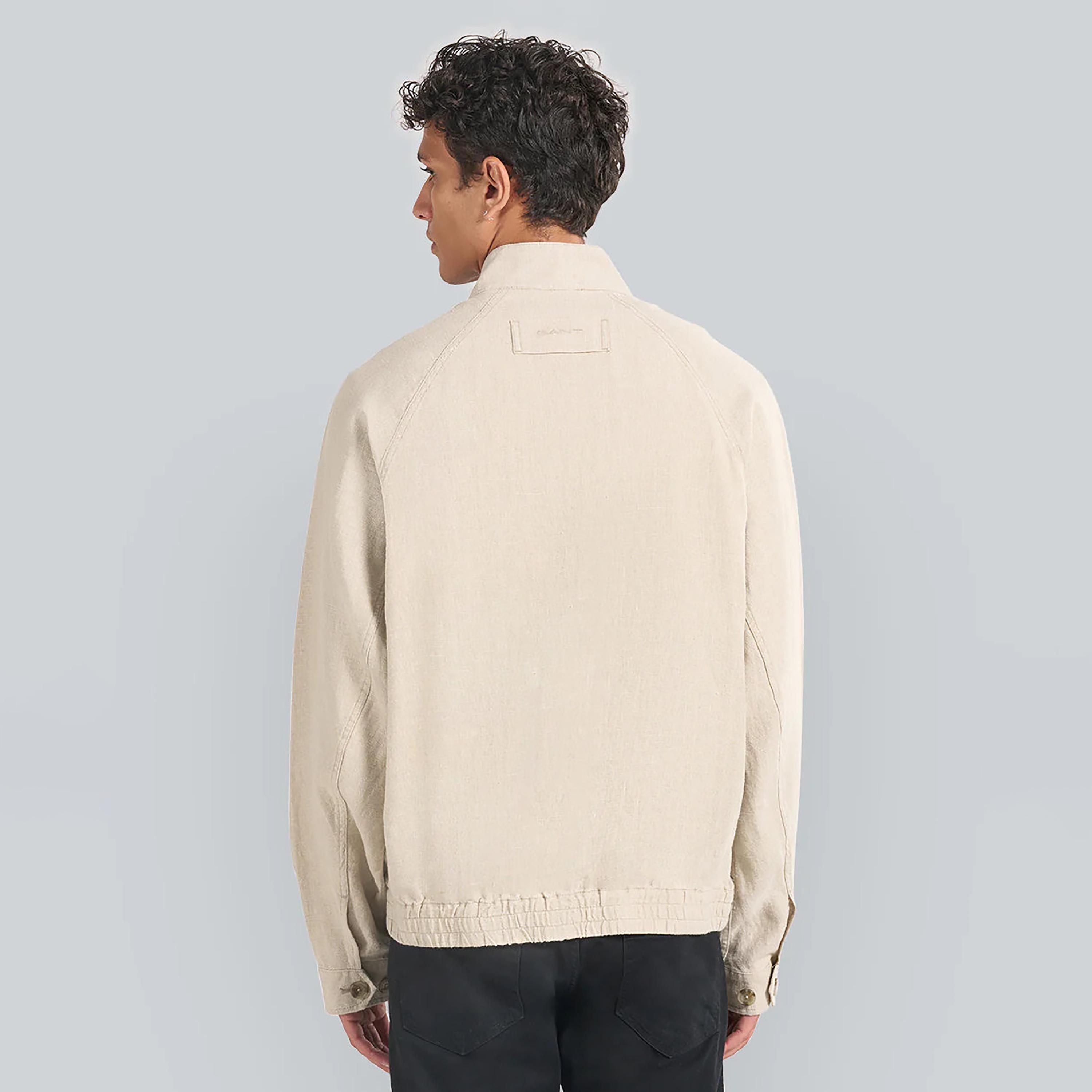 Gant Plain Linen High Neck Long Sleeves Men's Jacket-men-clothing-jacketsandblazers-jackets-image-4