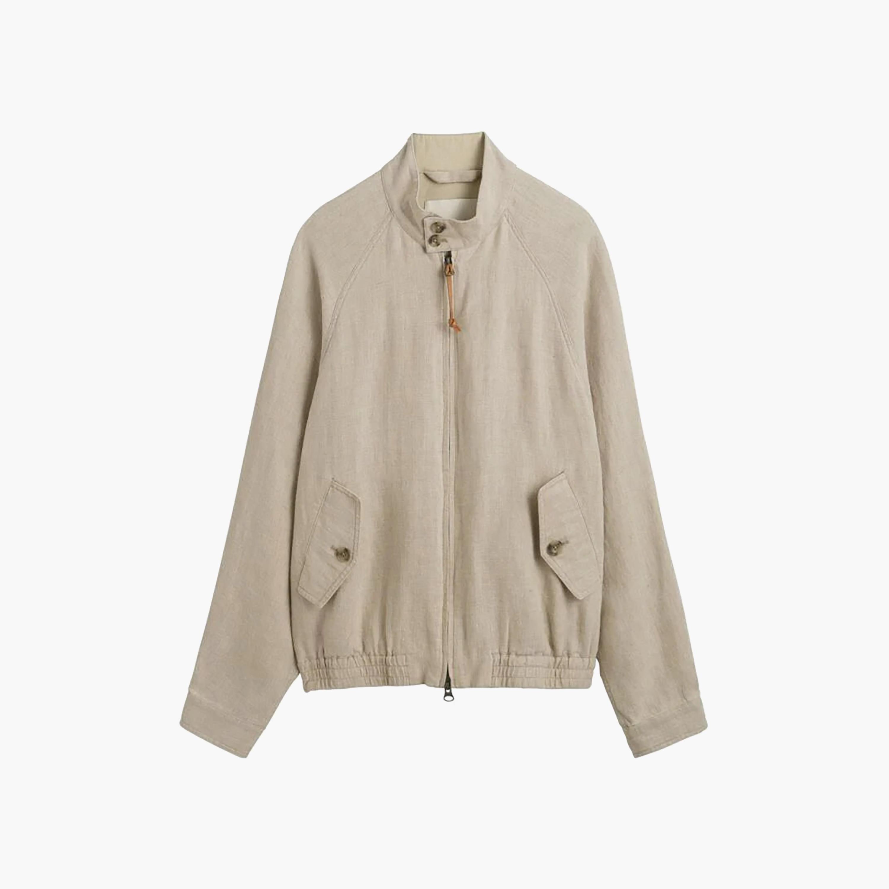 Gant Plain Linen High Neck Long Sleeves Men's Jacket-men-clothing-jacketsandblazers-jackets-image-5
