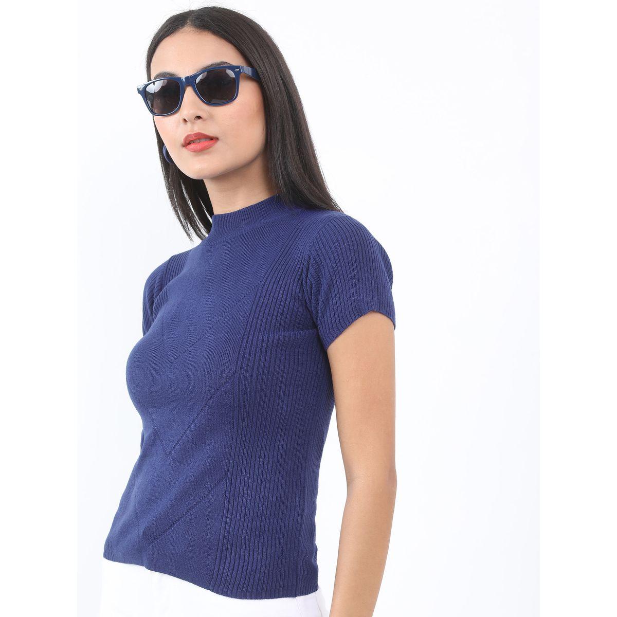 سويتر محبوك بياقة عالية واكمام قصيرة طوكيو توكيز × ستايلي-women-winterwear-cardigansandjumpers-jumpers-image-4