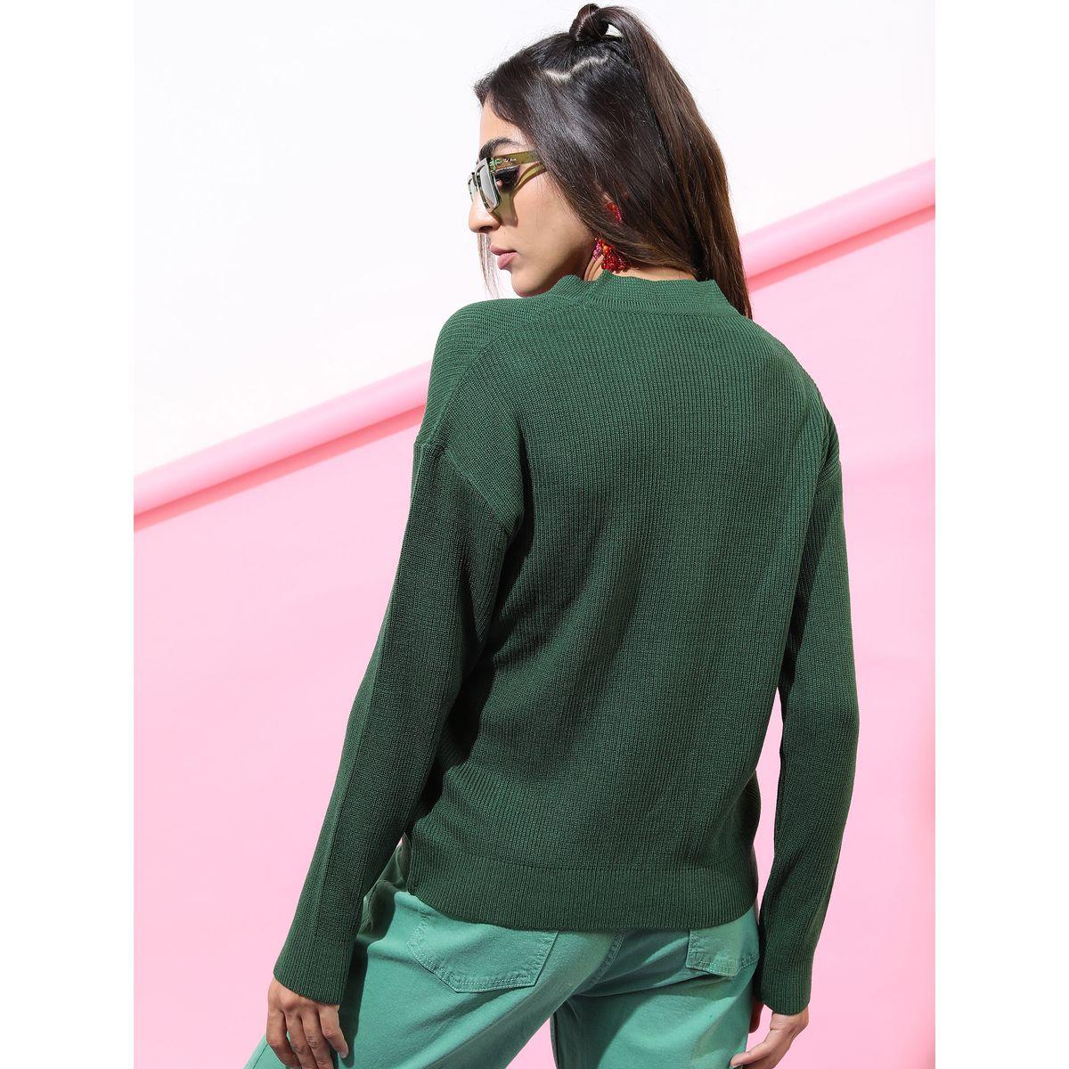 Tokyo Talkies X Styli V Neck Button Through Knit Cardigan-women-winterwear-cardigansandjumpers-cardigans-image-3