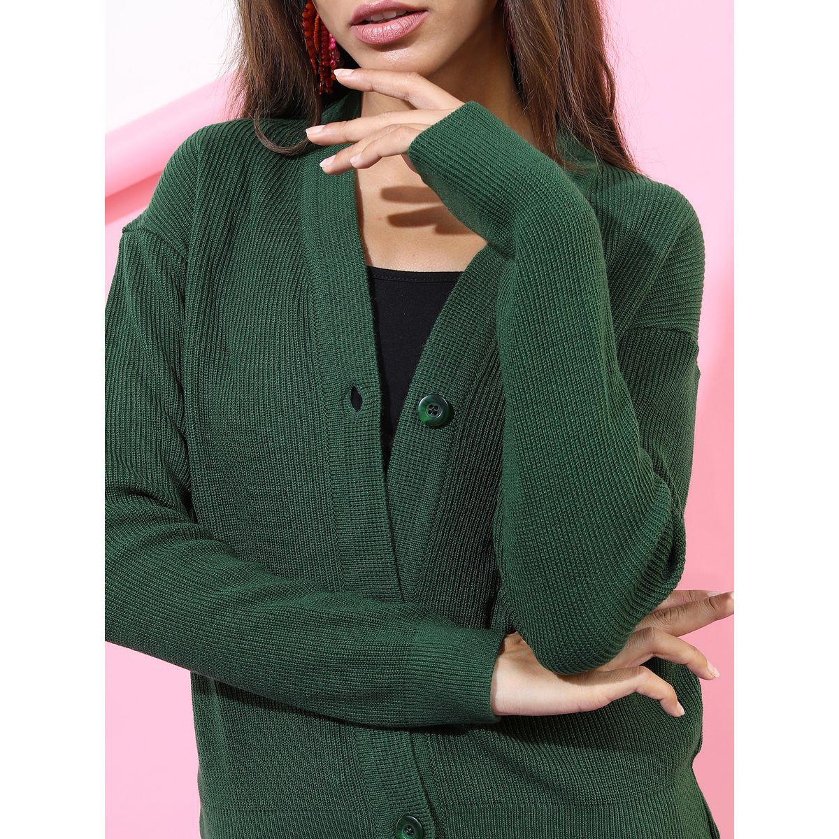 Tokyo Talkies X Styli V Neck Button Through Knit Cardigan-women-winterwear-cardigansandjumpers-cardigans-image-5