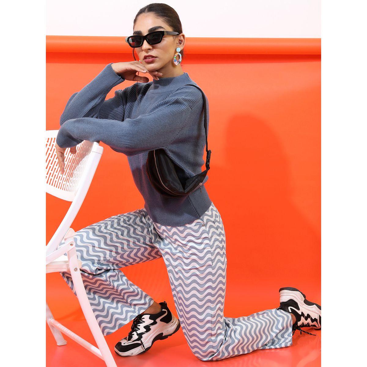 Tokyo Talkies X Styli Regular Fit High Neck Knit Sweater-women-winterwear-cardigansandjumpers-jumpers-image-2