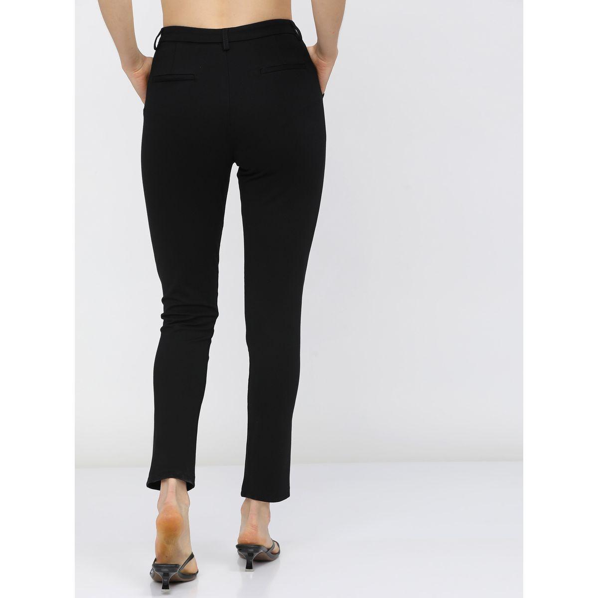 Tokyo Talkies X Styli Solid Slim Fit Trouser with Side Pocket-women-clothing-bottoms-trousers-image-3