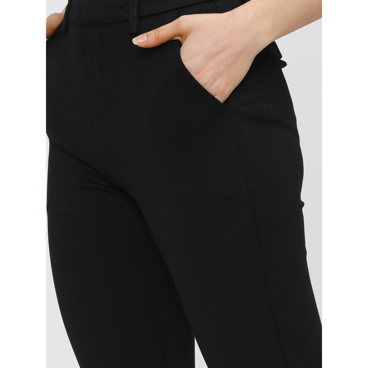 Tokyo Talkies X Styli Solid Slim Fit Trouser with Side Pocket-women-clothing-bottoms-trousers-image-4