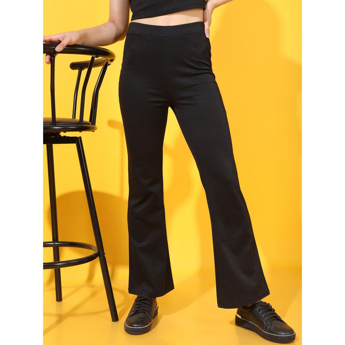 Tokyo Talkies X Styli Solid High Rise Bootcut Trouser-women-clothing-bottoms-trousers-image-1