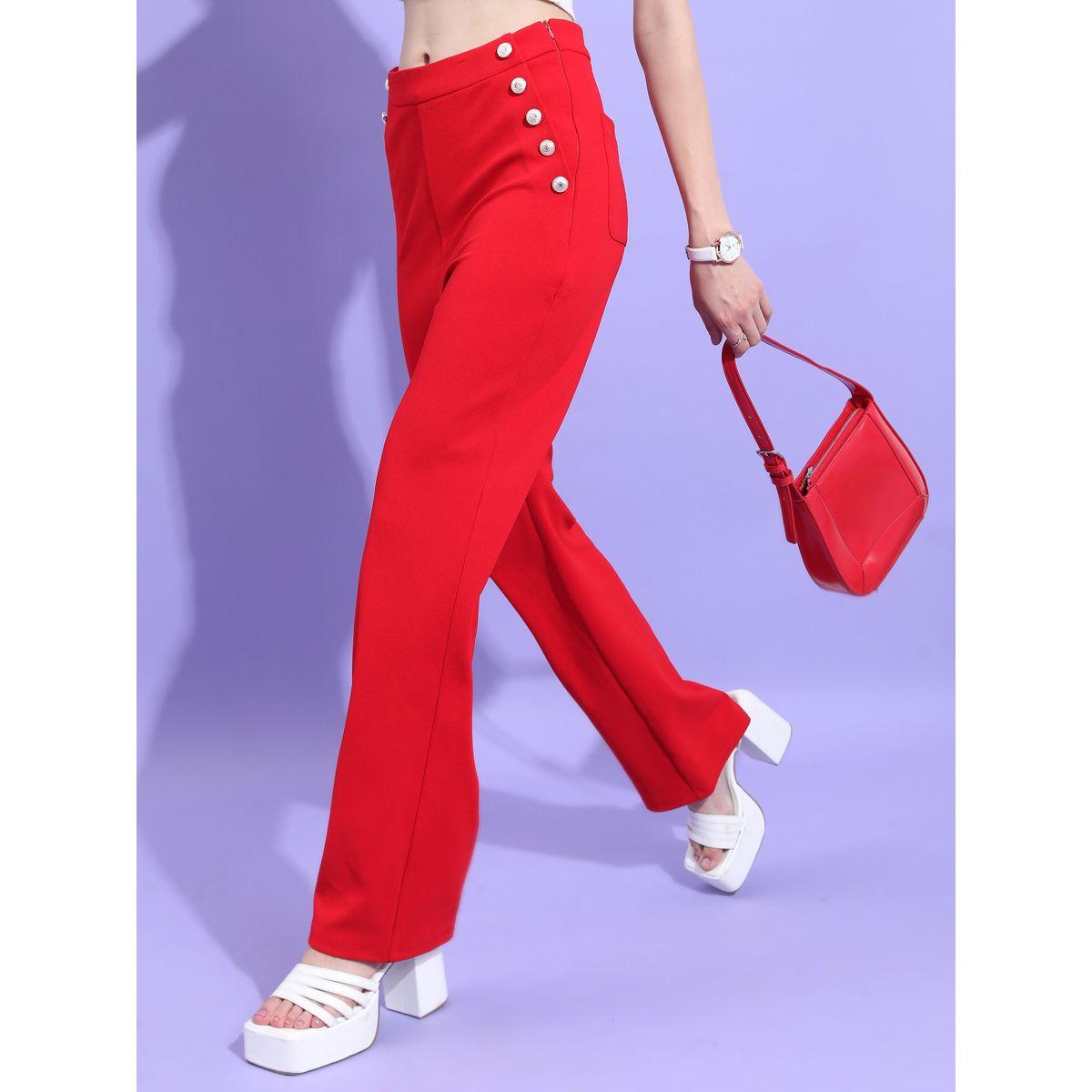 Tokyo Talkies X Styli High Rise Button Detail Flared Trouser-women-clothing-bottoms-trousers-image-4