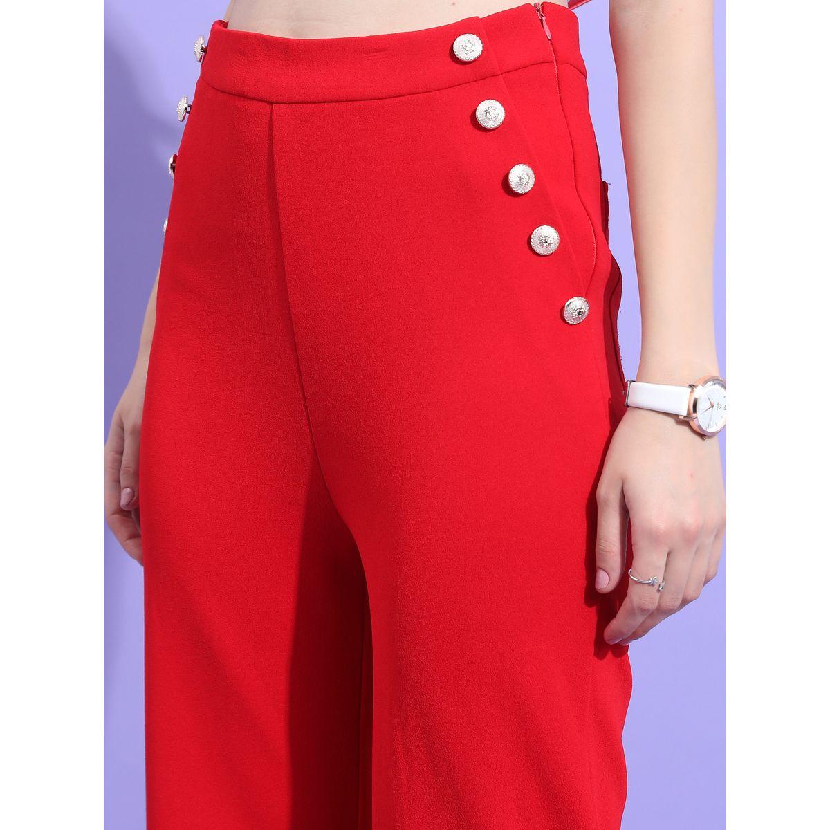 Tokyo Talkies X Styli High Rise Button Detail Flared Trouser-women-clothing-bottoms-trousers-image-5